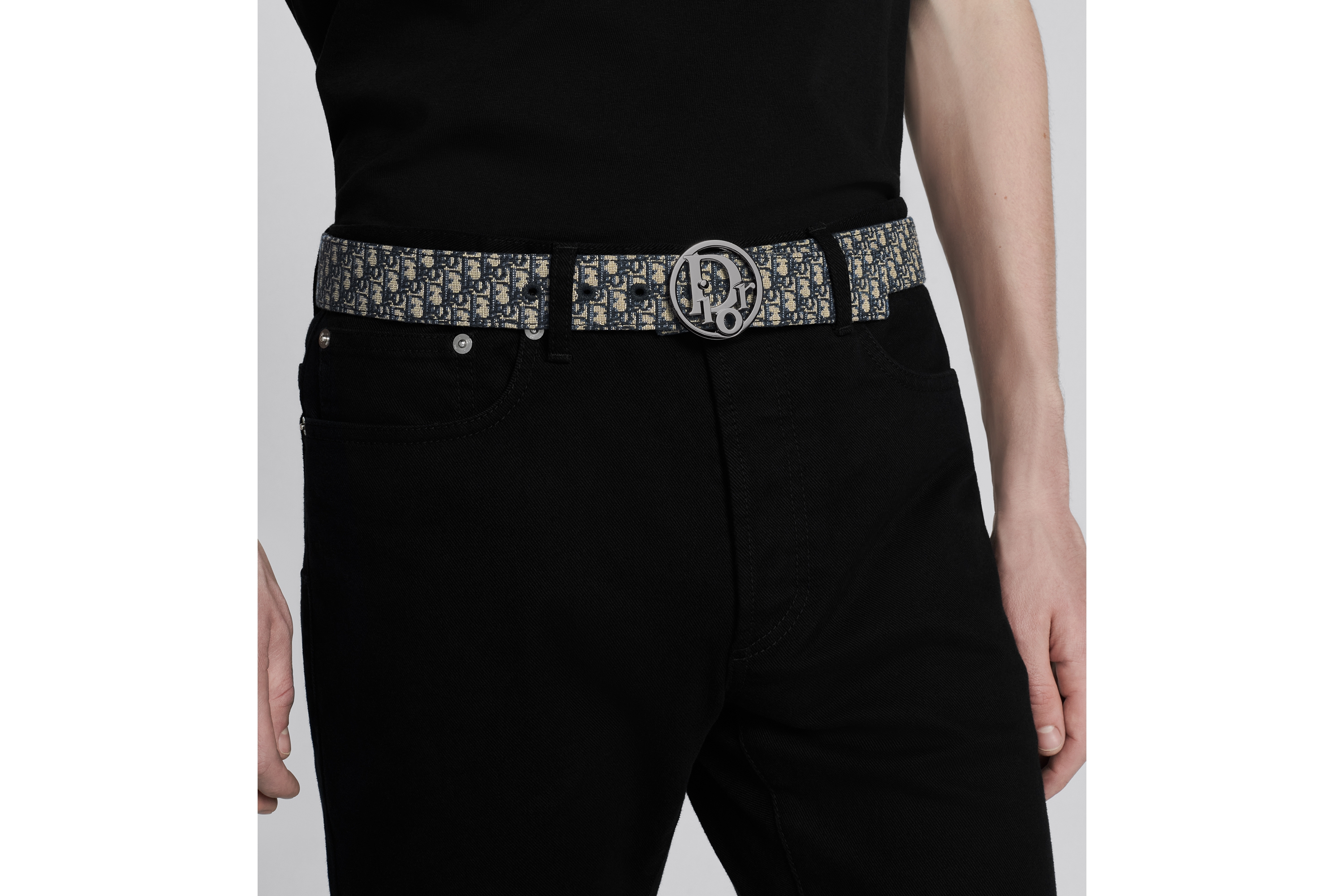 Look Dior Oblique Belt Buckle Ruthenium-Finish Brass, 35 MM E45