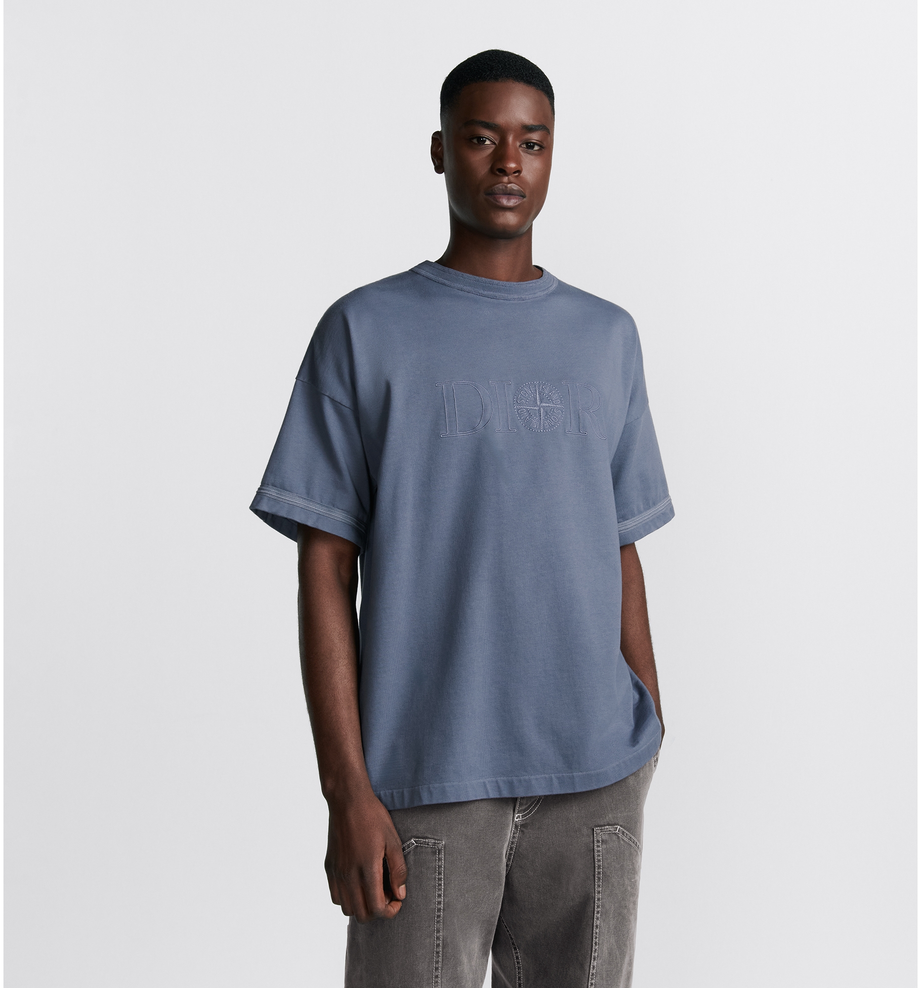 Blue stone island t shirt best sale