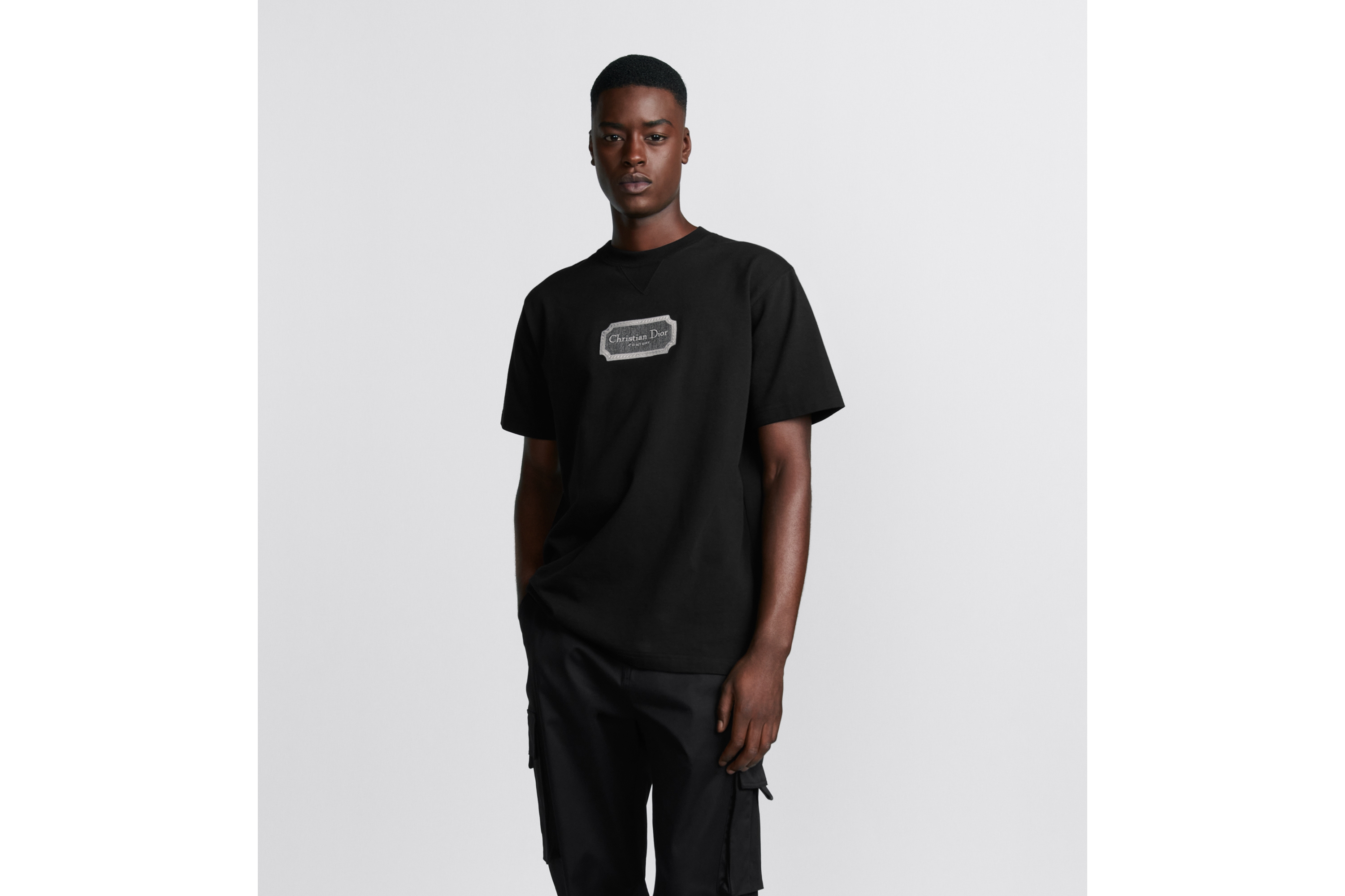 Look Christian Dior Couture T-Shirt, Relaxed Fit Black Cotton Jersey E07