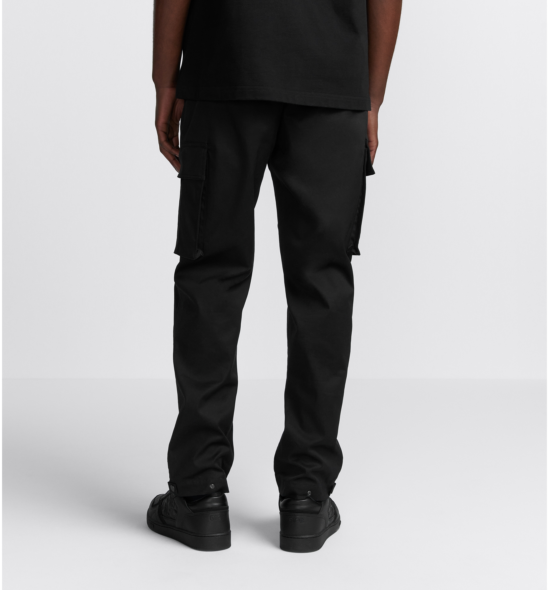 Black cotton cargo pants top
