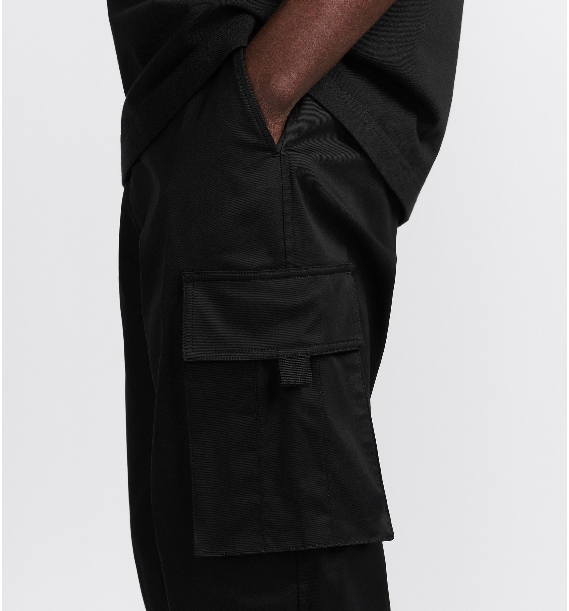Pantalones cargo Gabardina de algodon elastica negra DIOR