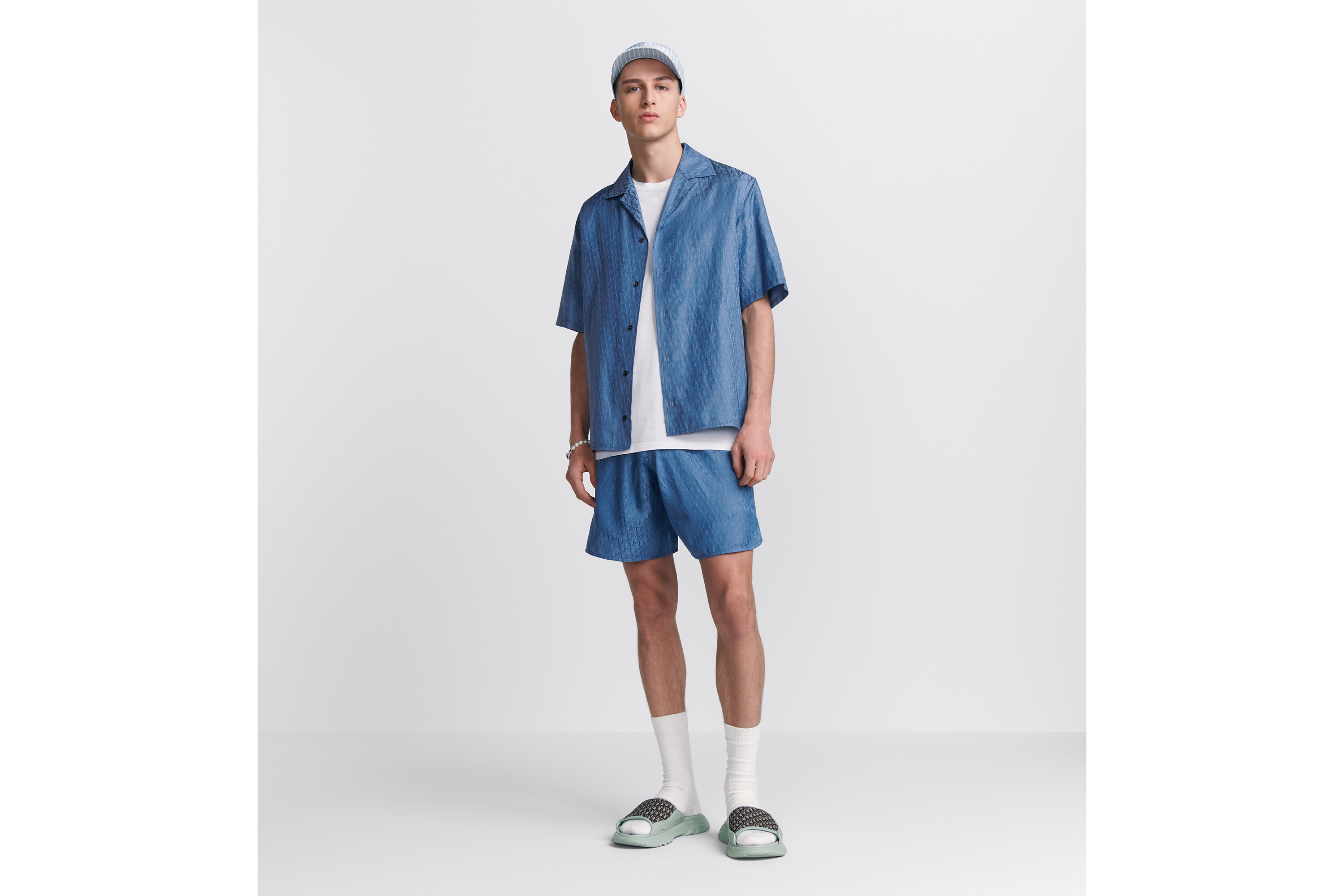 Dior Oblique コットンジャガードポロ ブルー系 Dior Oblique Polo