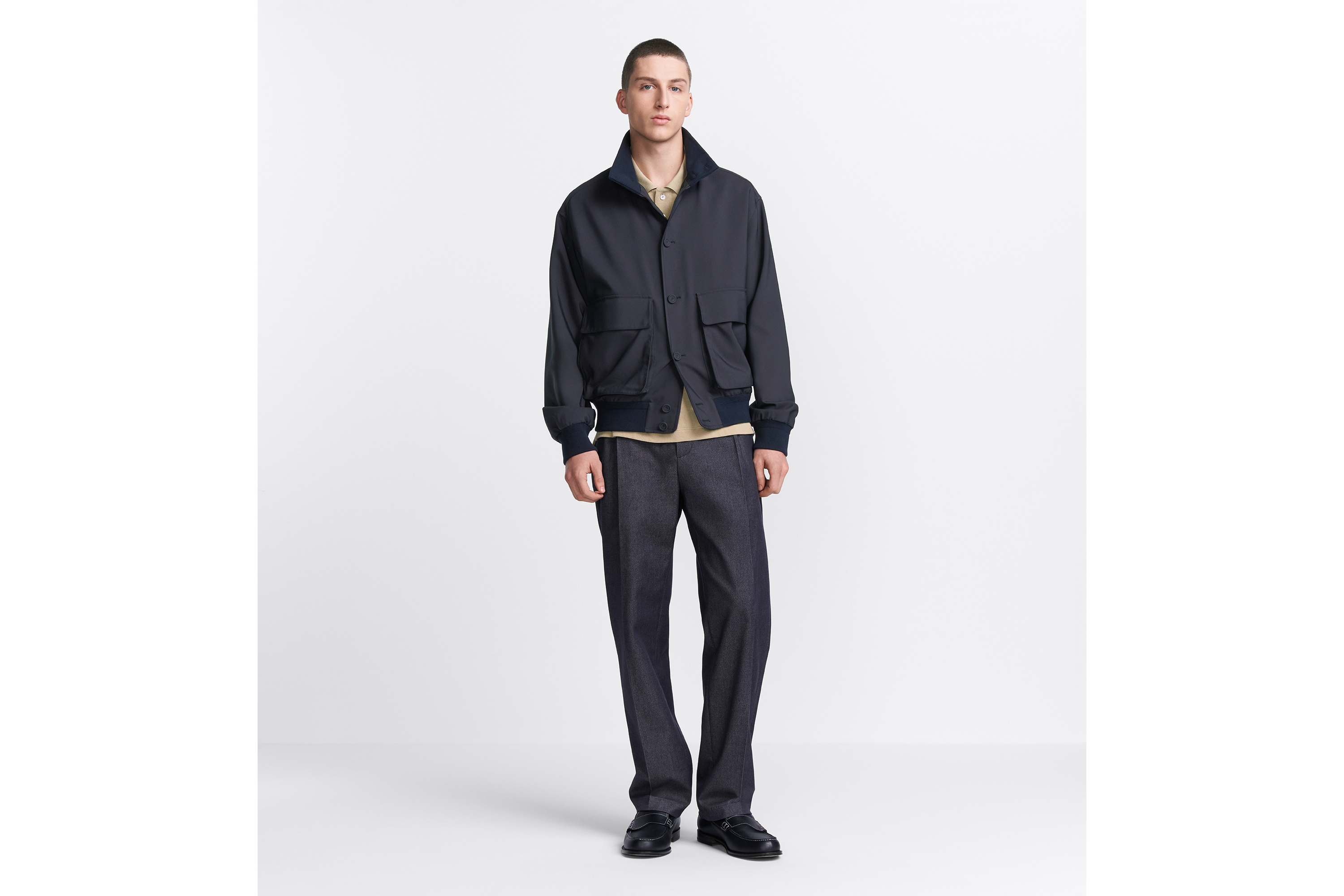 look_image_alt_prefix Dior Icons Harrington-Jacke Baumwoll- und Seidenvoile in Blau E05