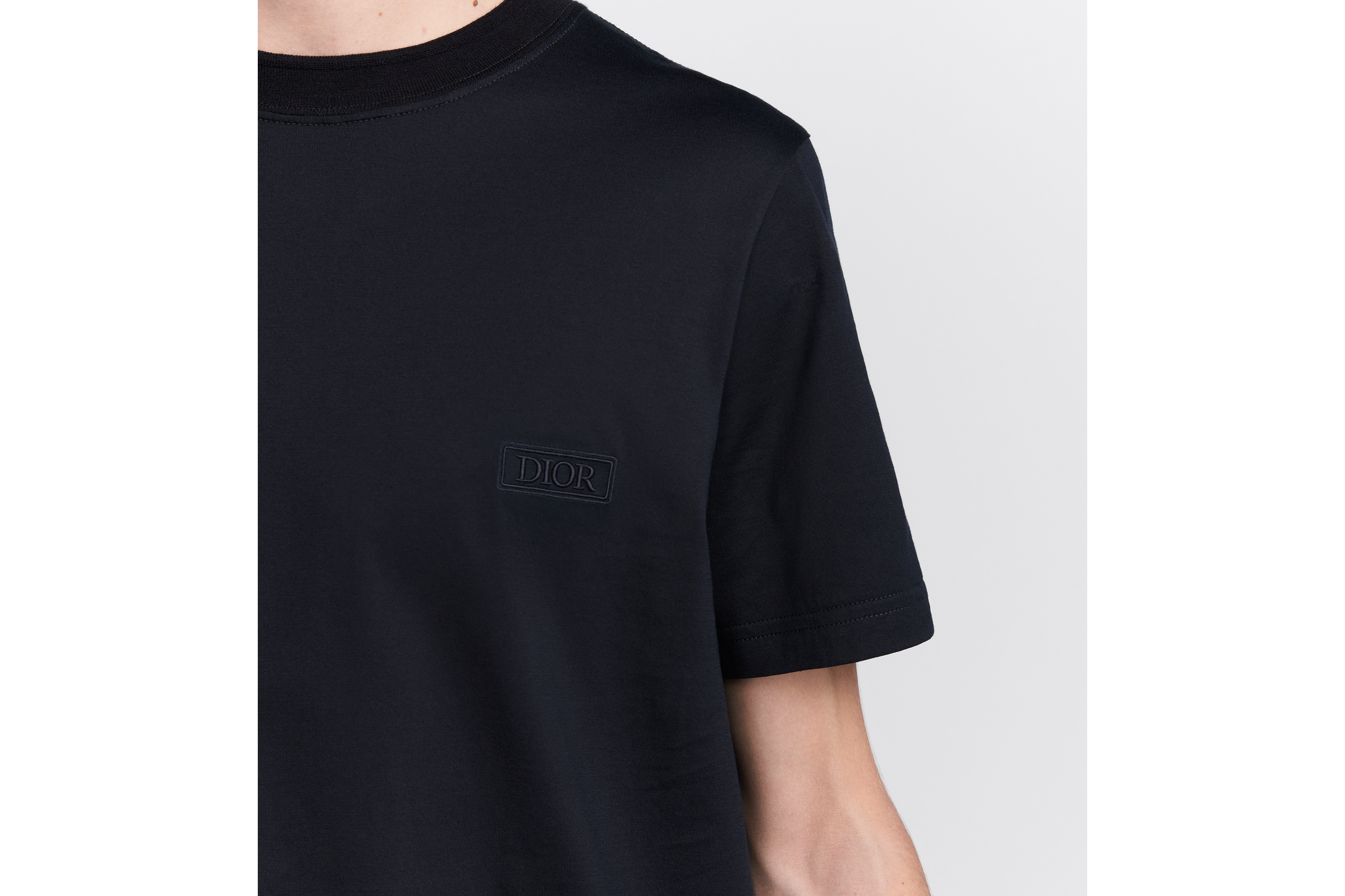 Look Dior Icons T-Shirt, Regular Fit Navy Blue Sea Island Cotton Jersey E10