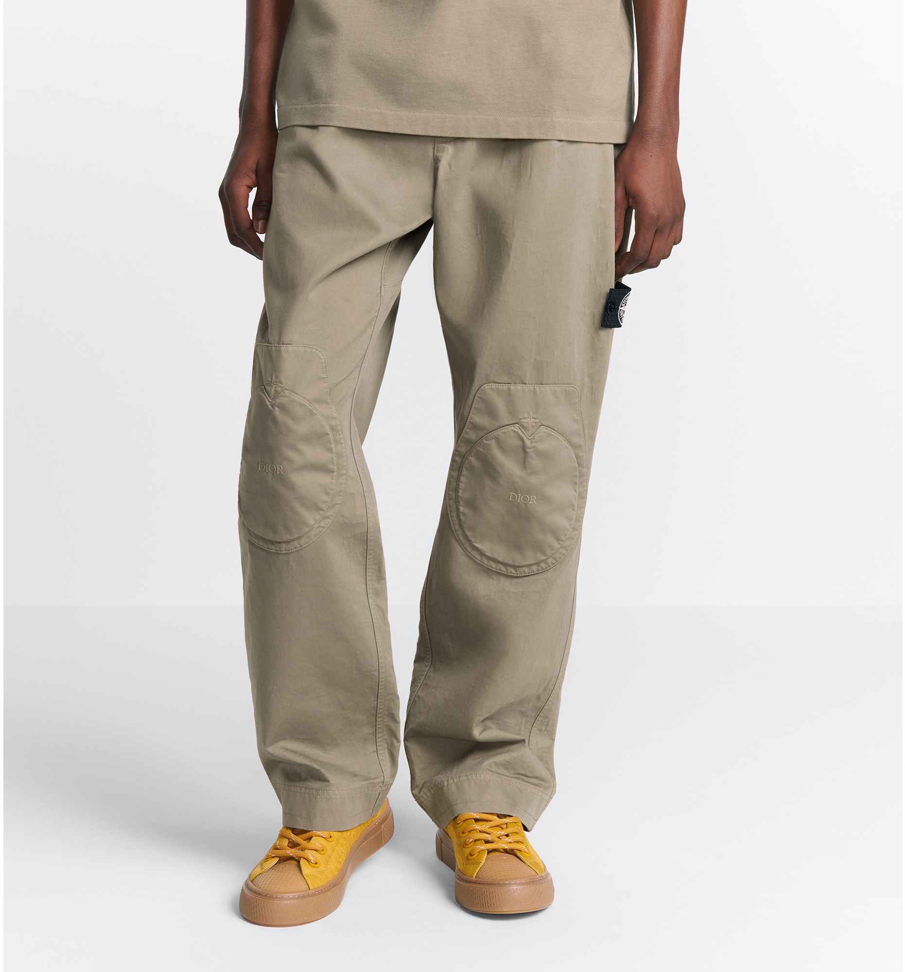 Pantalon de deporte DIOR AND STONE ISLAND de corte ancho Saten de mezcla de algodon gris DIOR