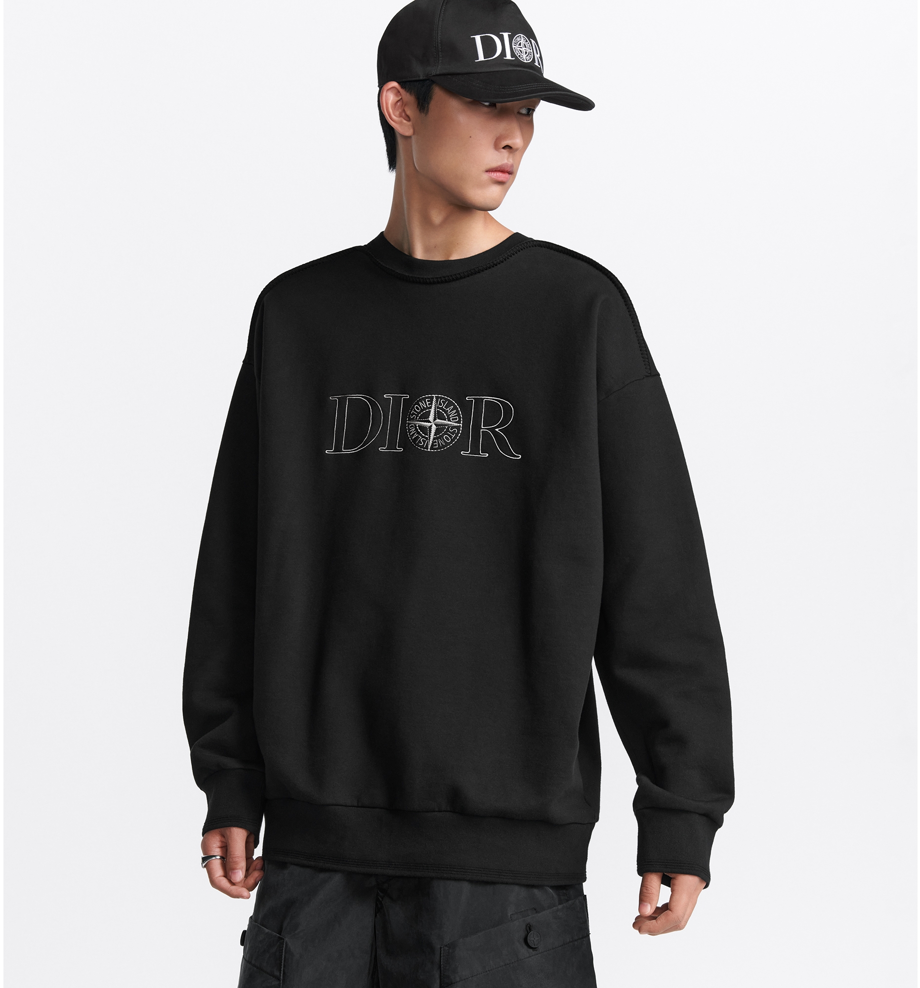 Sweatshirt DIOR AND STONE ISLAND Molleton de coton noir DIOR