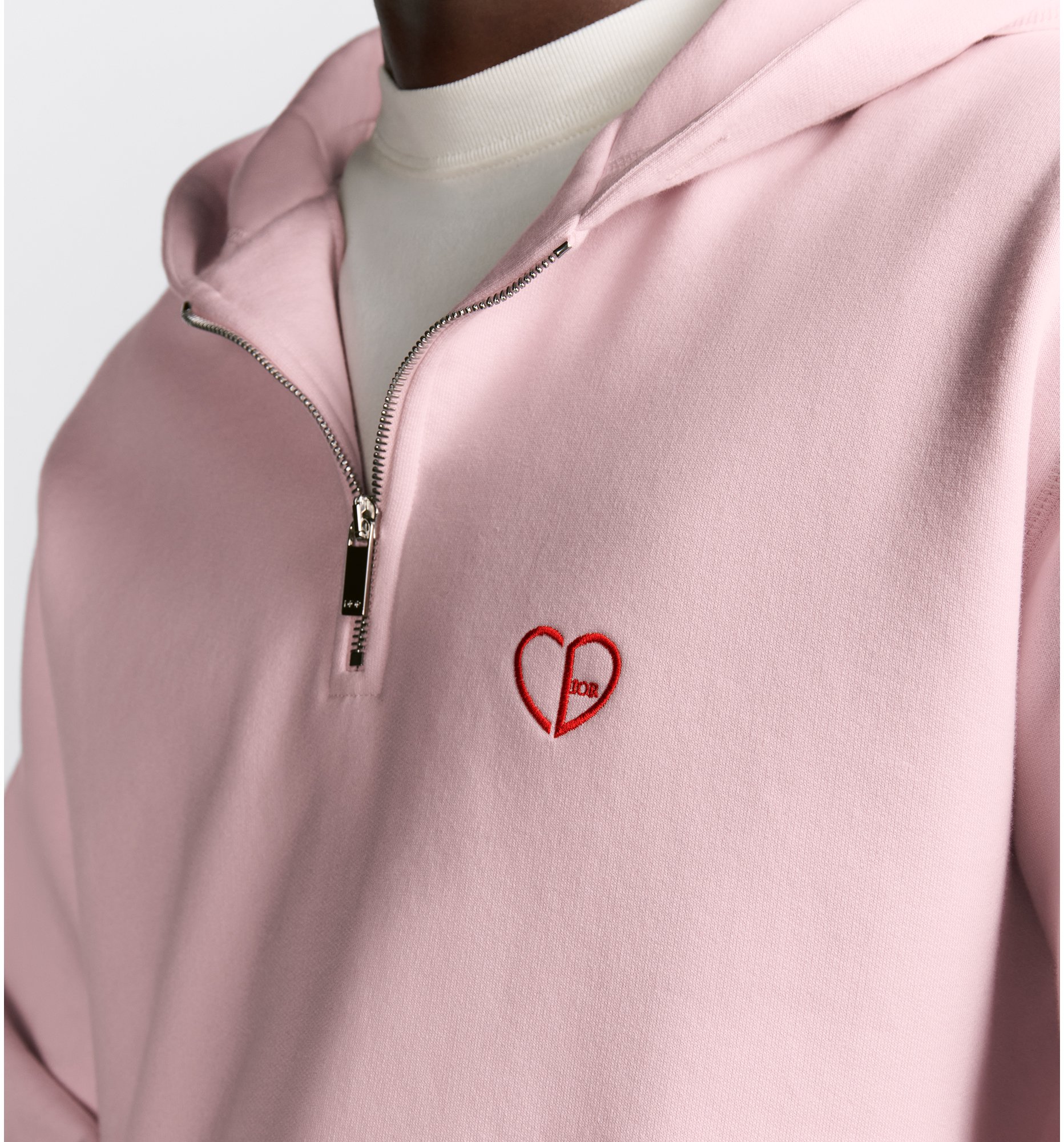 Relaxed fit trui met capuchon en CD Heart kenmerk Roze katoenfleece DIOR