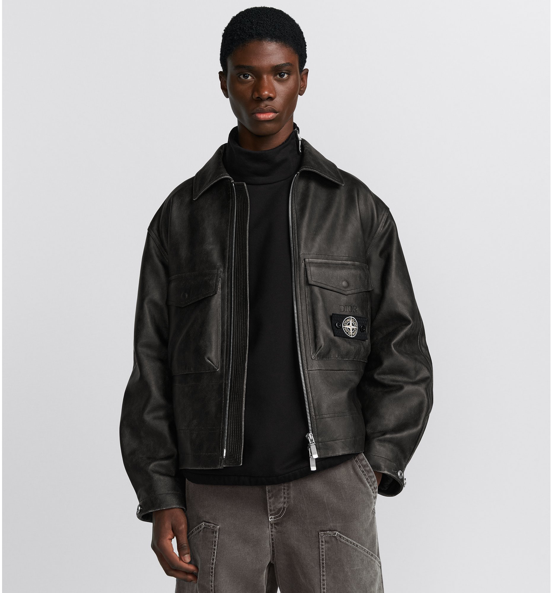 DIOR AND STONE ISLAND Jacket Black Napa Lambskin DIOR