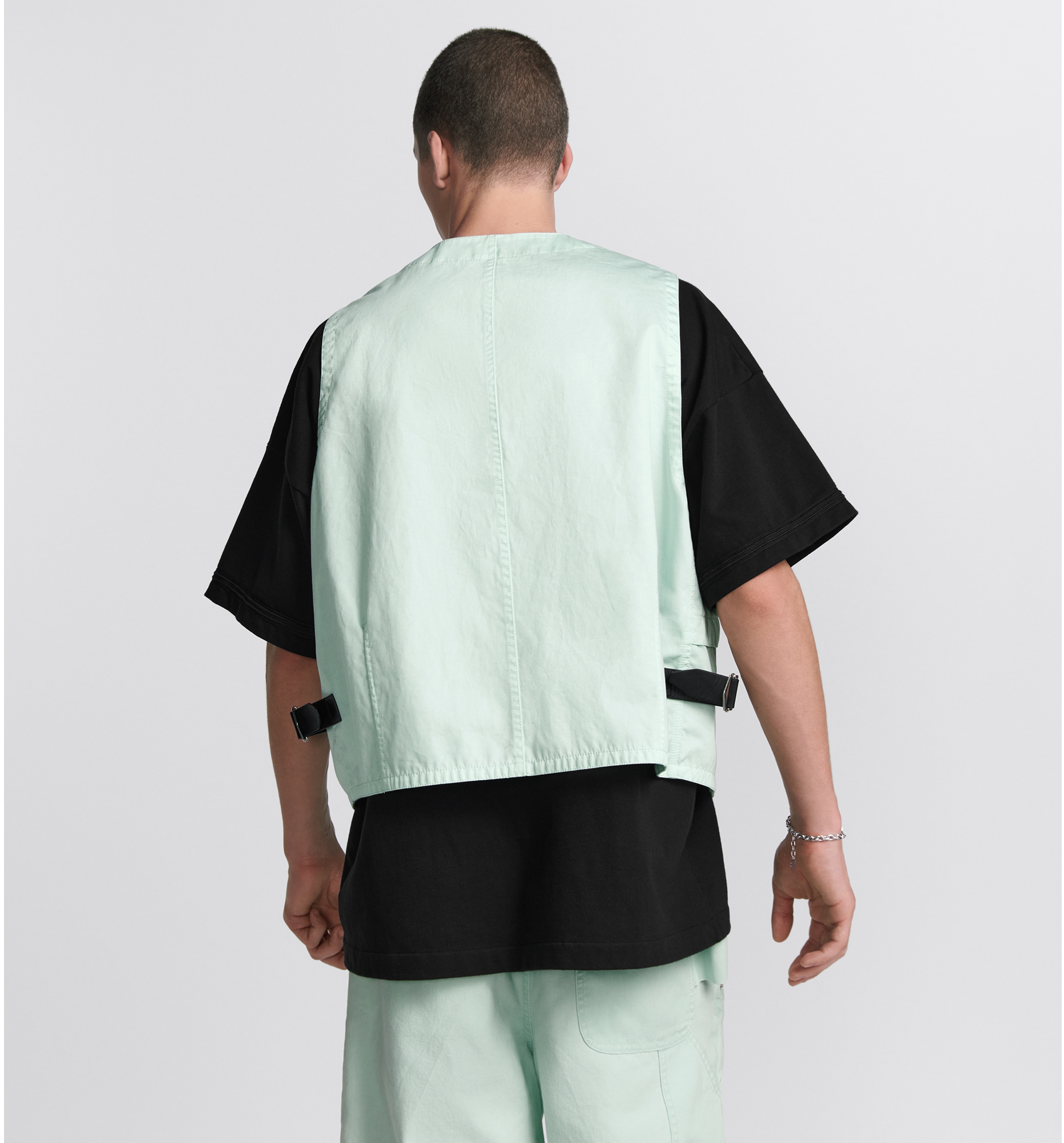 Gilet sans manches DIOR AND STONE ISLAND Satin de coton melange vert clair DIOR