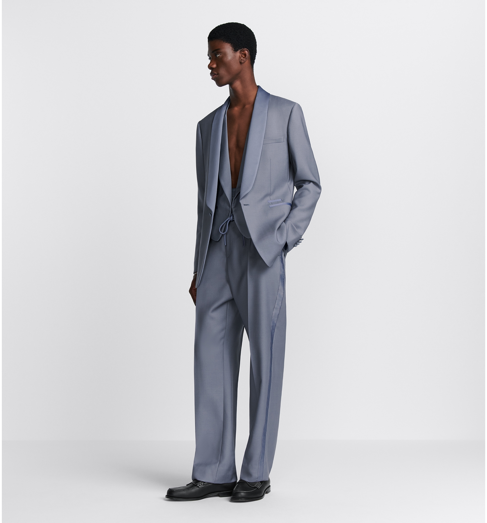 Evening Jacket Blue Virgin Wool and Mohair Barathea DIOR