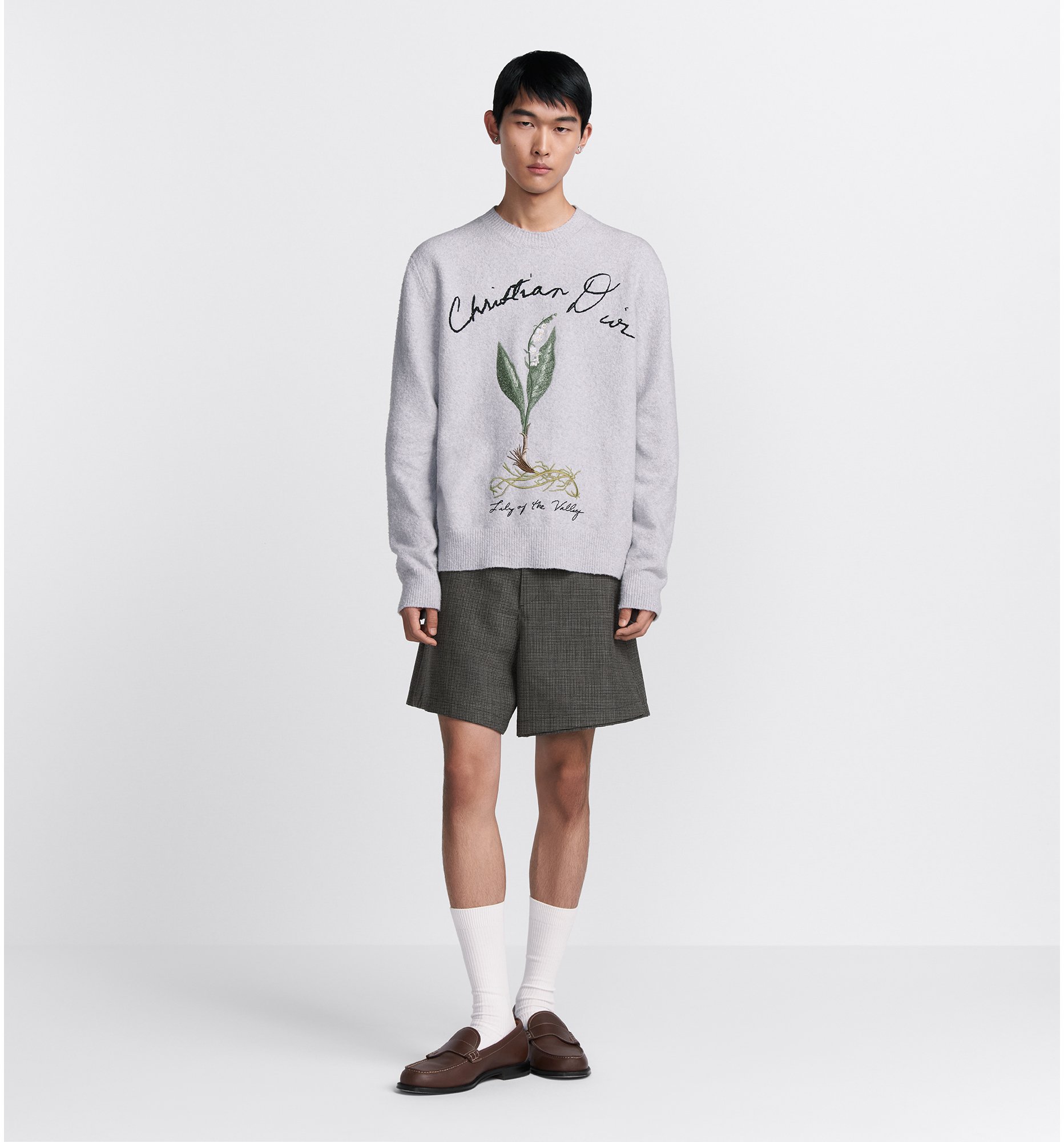 Lily of the Valley Sweater Gray CottonBlend Jersey DIOR