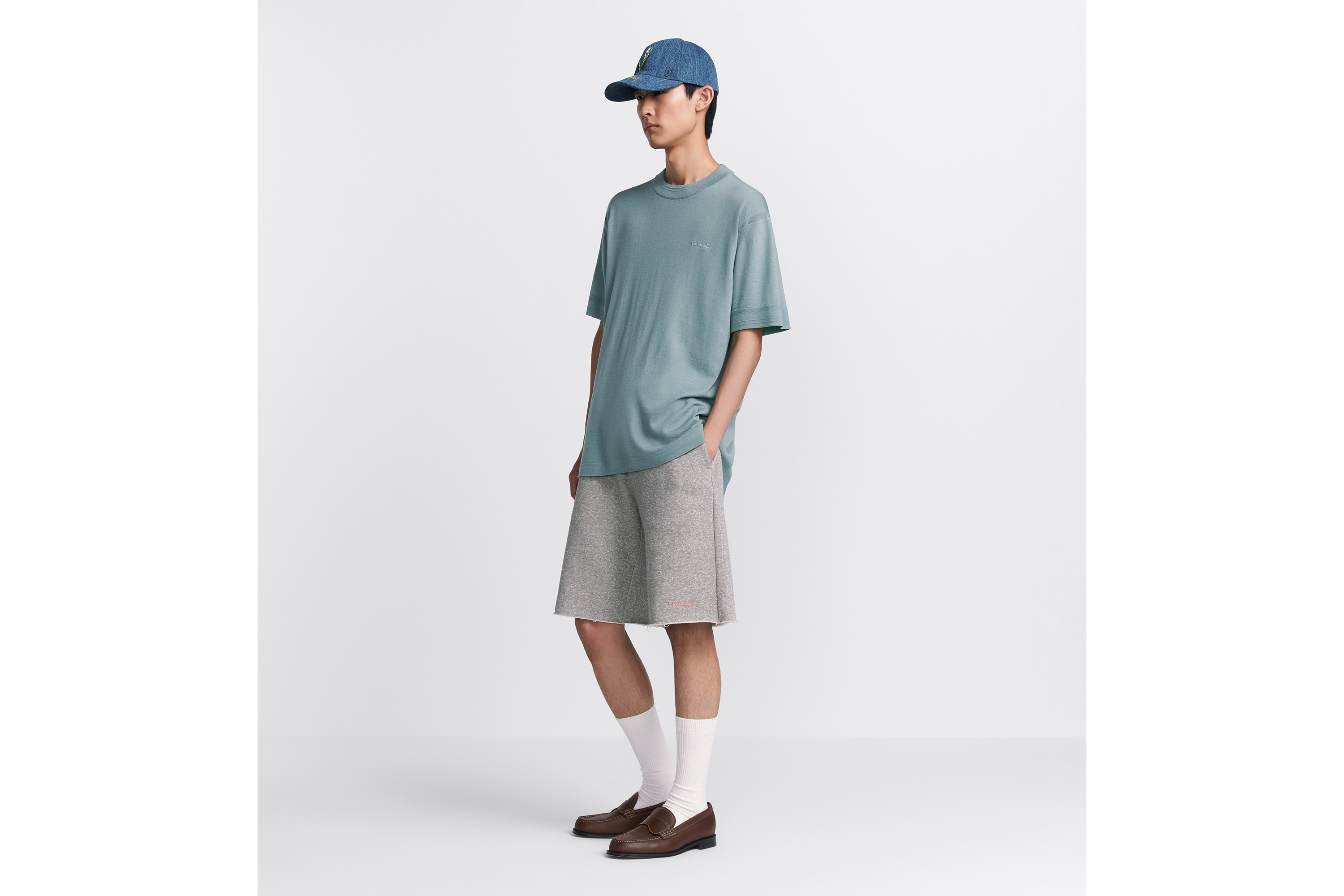 Look Christian Dior Couture Track Shorts Gray Cotton Fleece E11