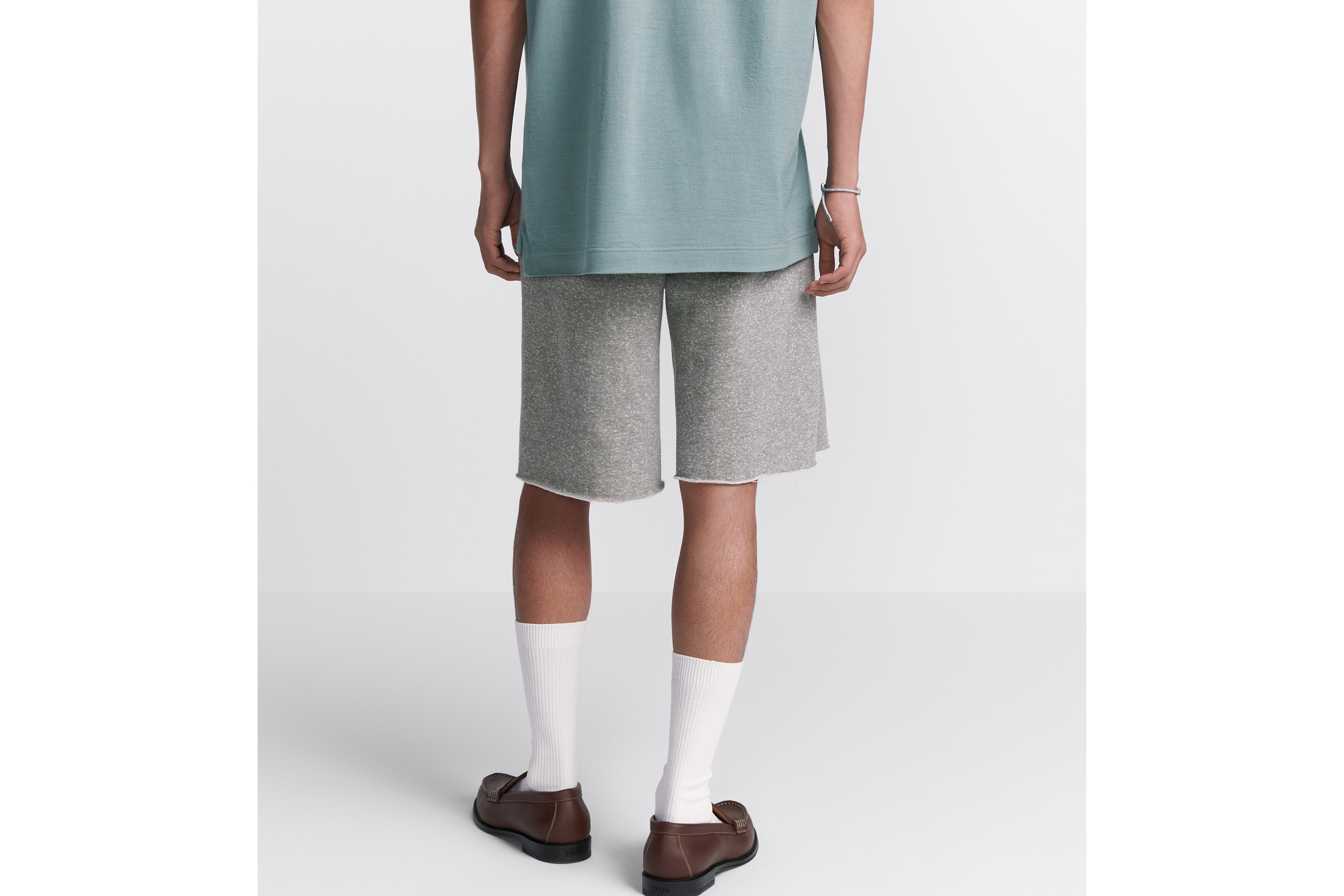 Look Christian Dior Couture Track Shorts Gray Cotton Fleece E15