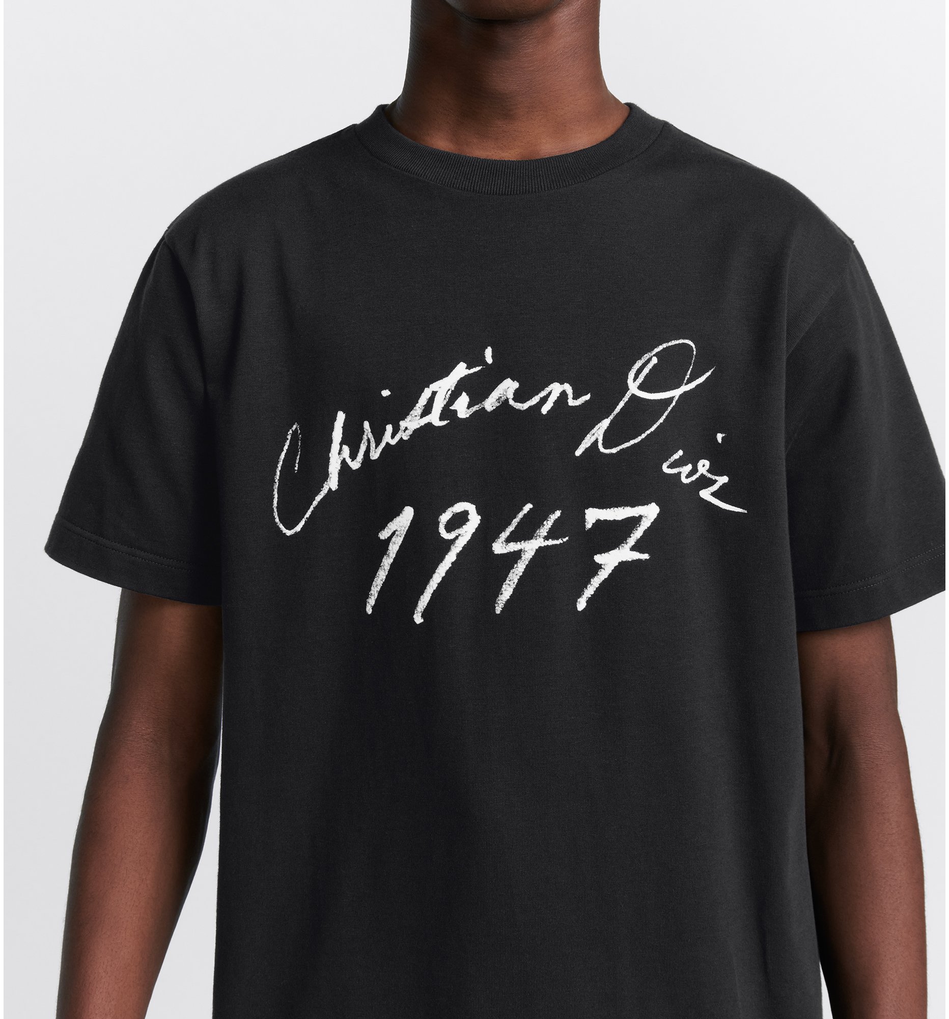 Handwritten Christian Dior Relaxed Fit T Shirt Black Cotton Jersey DIOR
