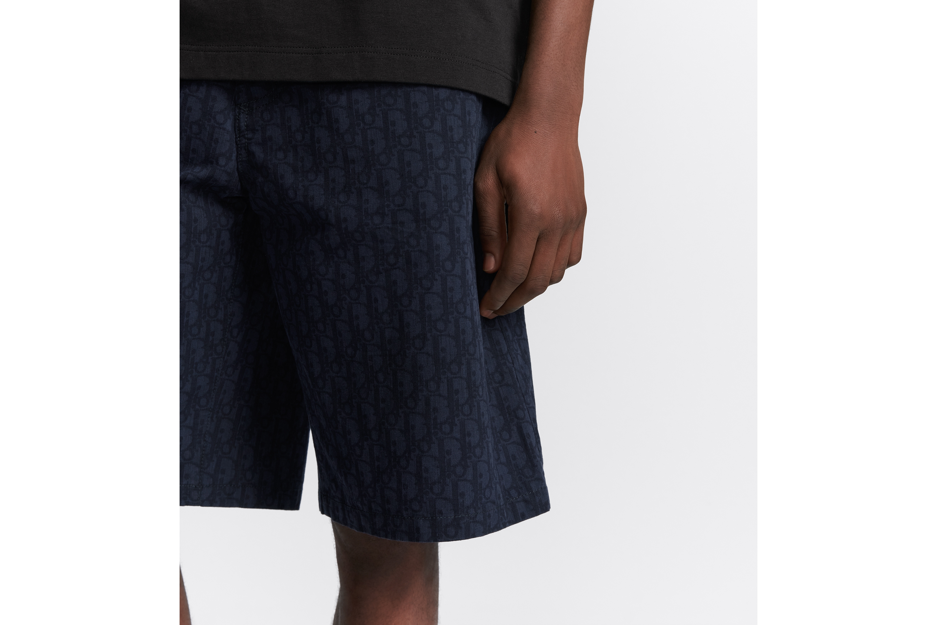 Dior Oblique Bermuda Shorts Blue Cotton Denim | DIOR