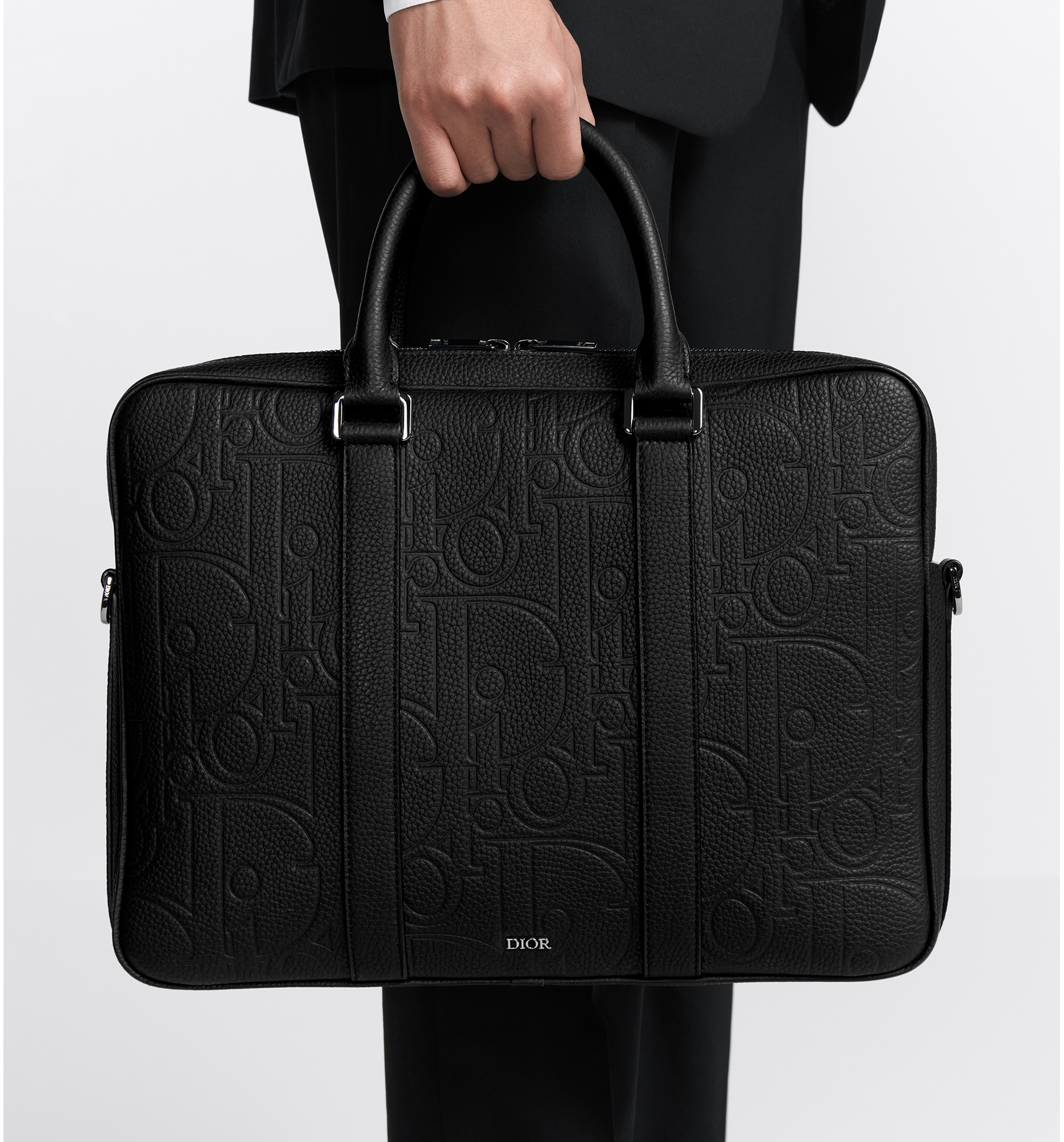 Zipped Briefcase Black Dior Gravity Leather and Black Grained Calfskin DIOR