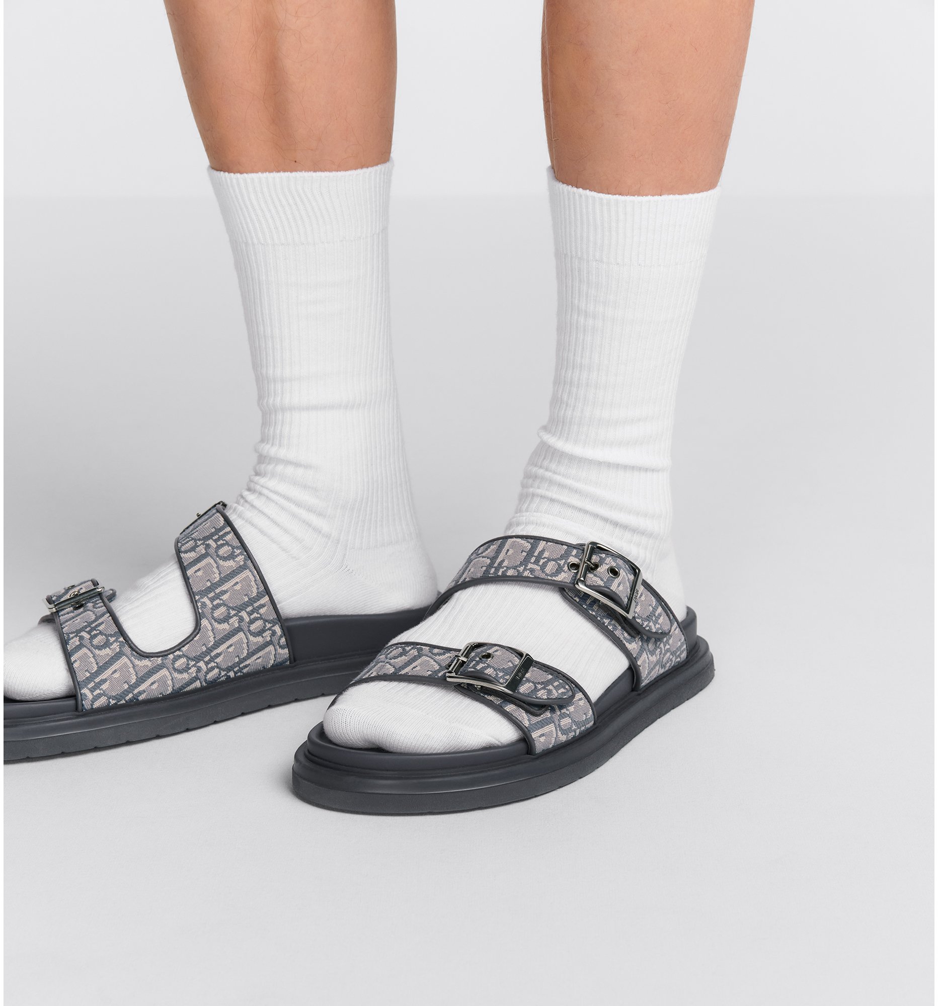 Dior Aqua Sandal Deep Gray Dior Oblique Jacquard DIOR