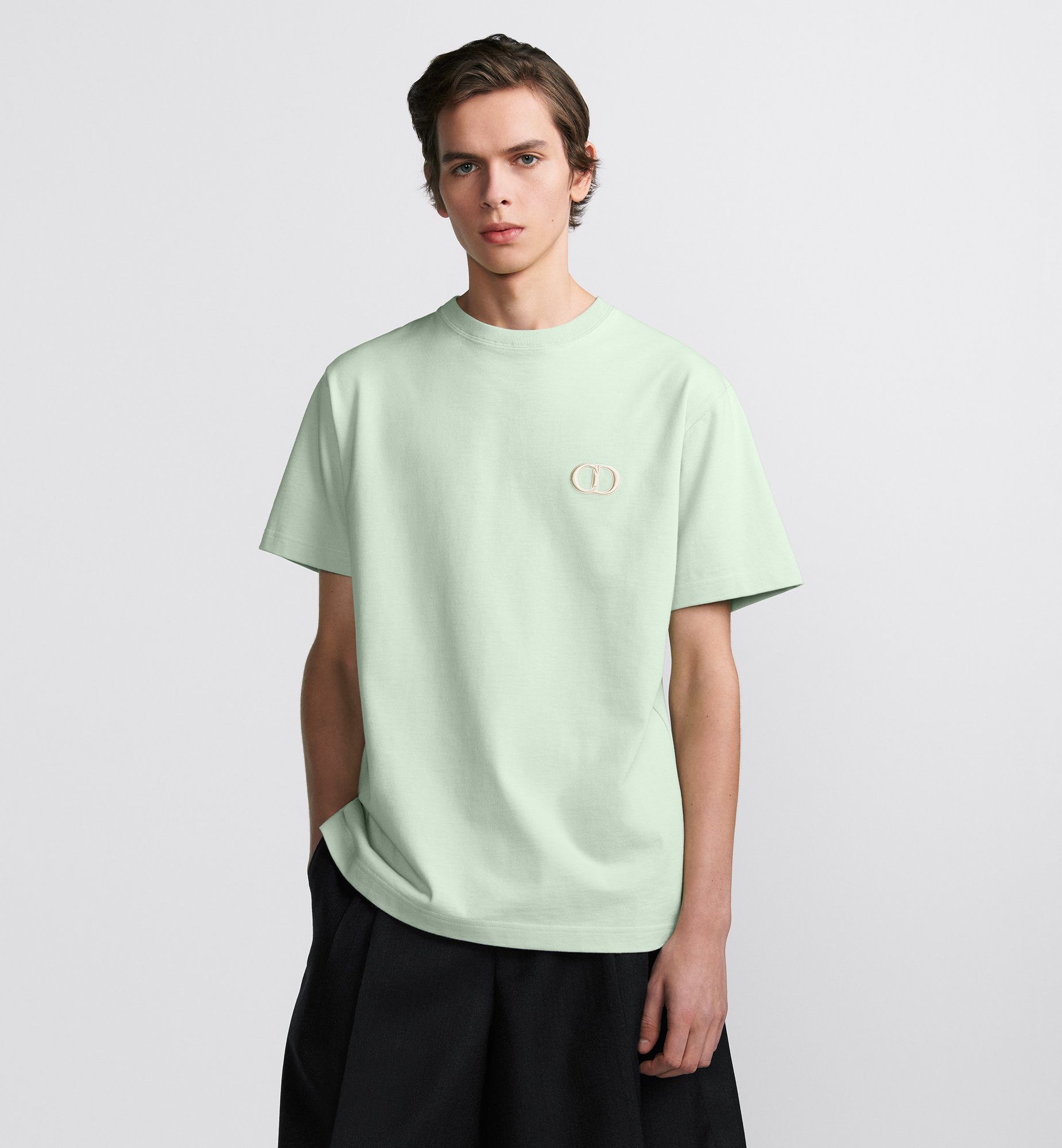 CD Icon T-Shirt, Relaxed Fit Light Green Cotton Jersey | DIOR CD Icon T-Shirt, Relaxed Fit Light Green Cotton Jersey | DIOR