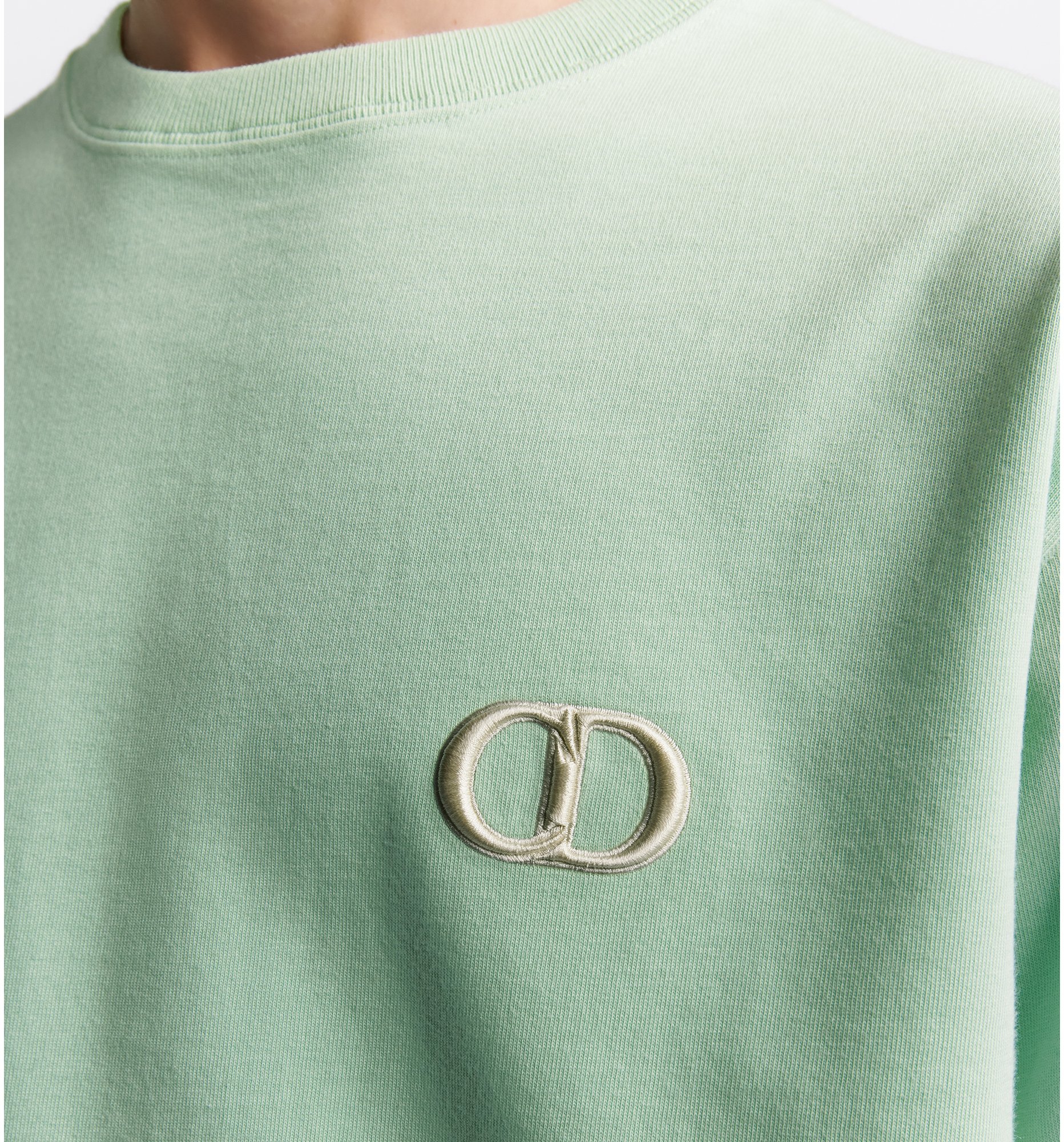 CD Icon T-Shirt, Relaxed Fit Light Green Cotton Jersey | DIOR