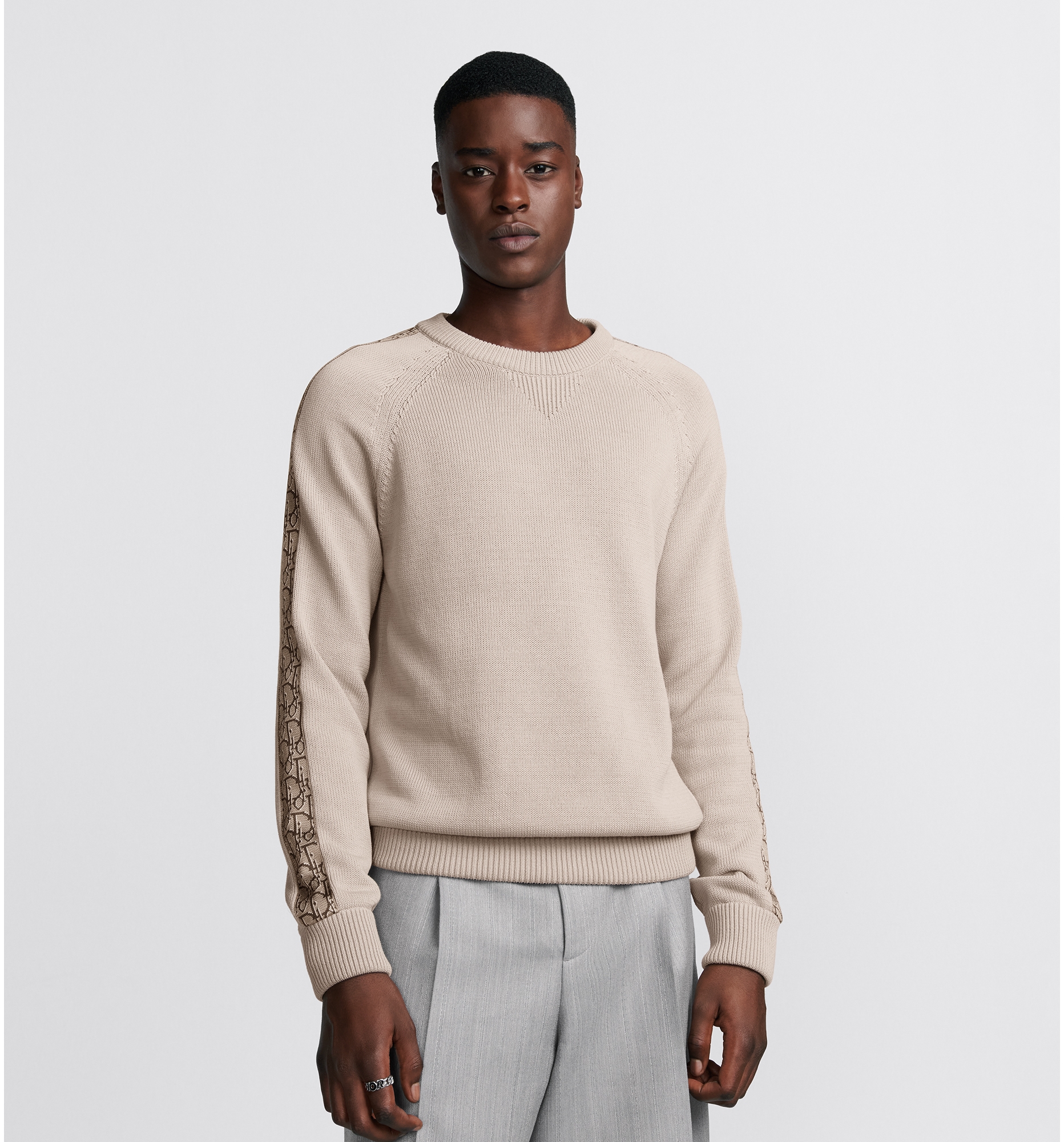 Beige cotton sweater clearance