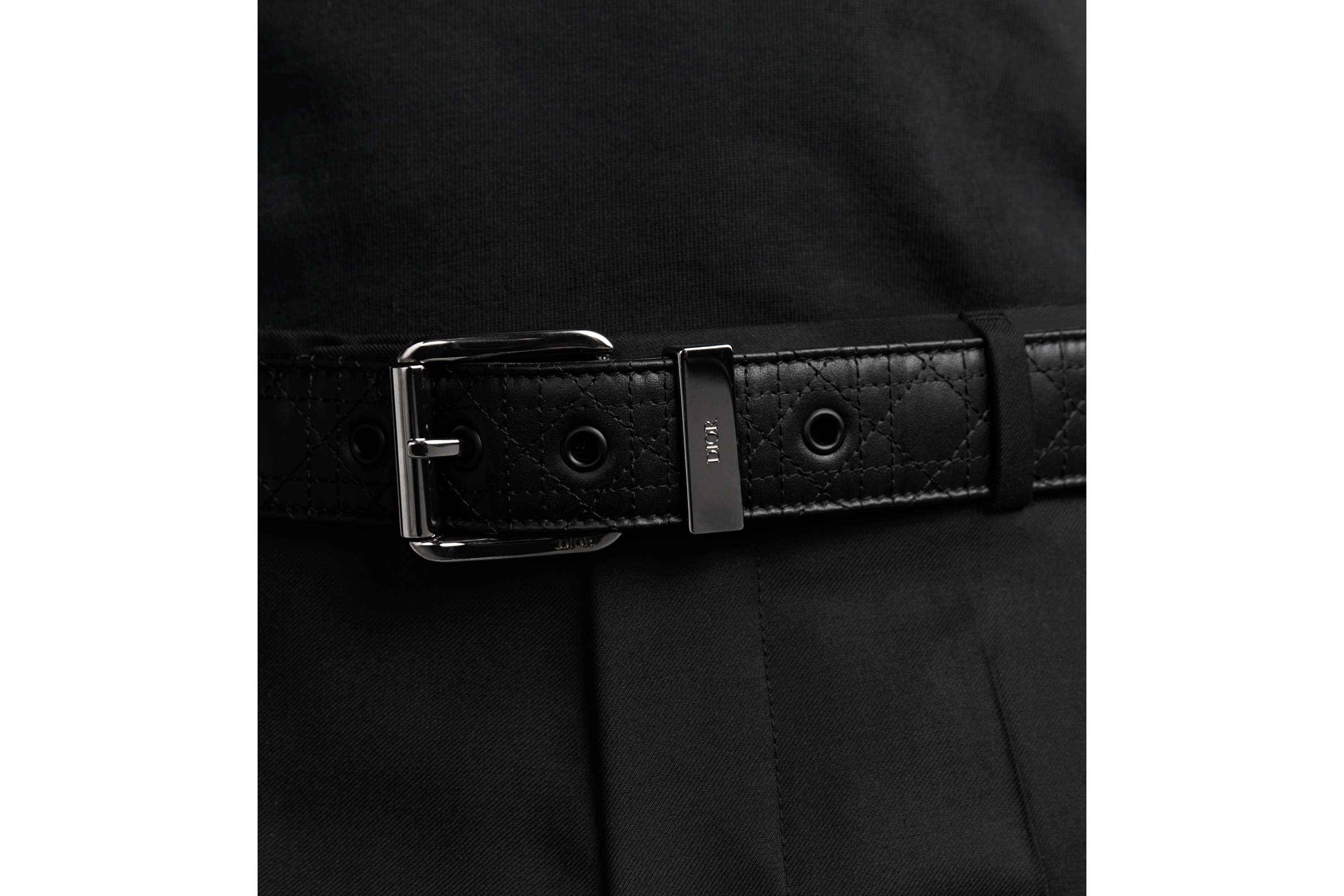 Look Ceinture Cuir Kumo Cannage noir, 35 mm E45