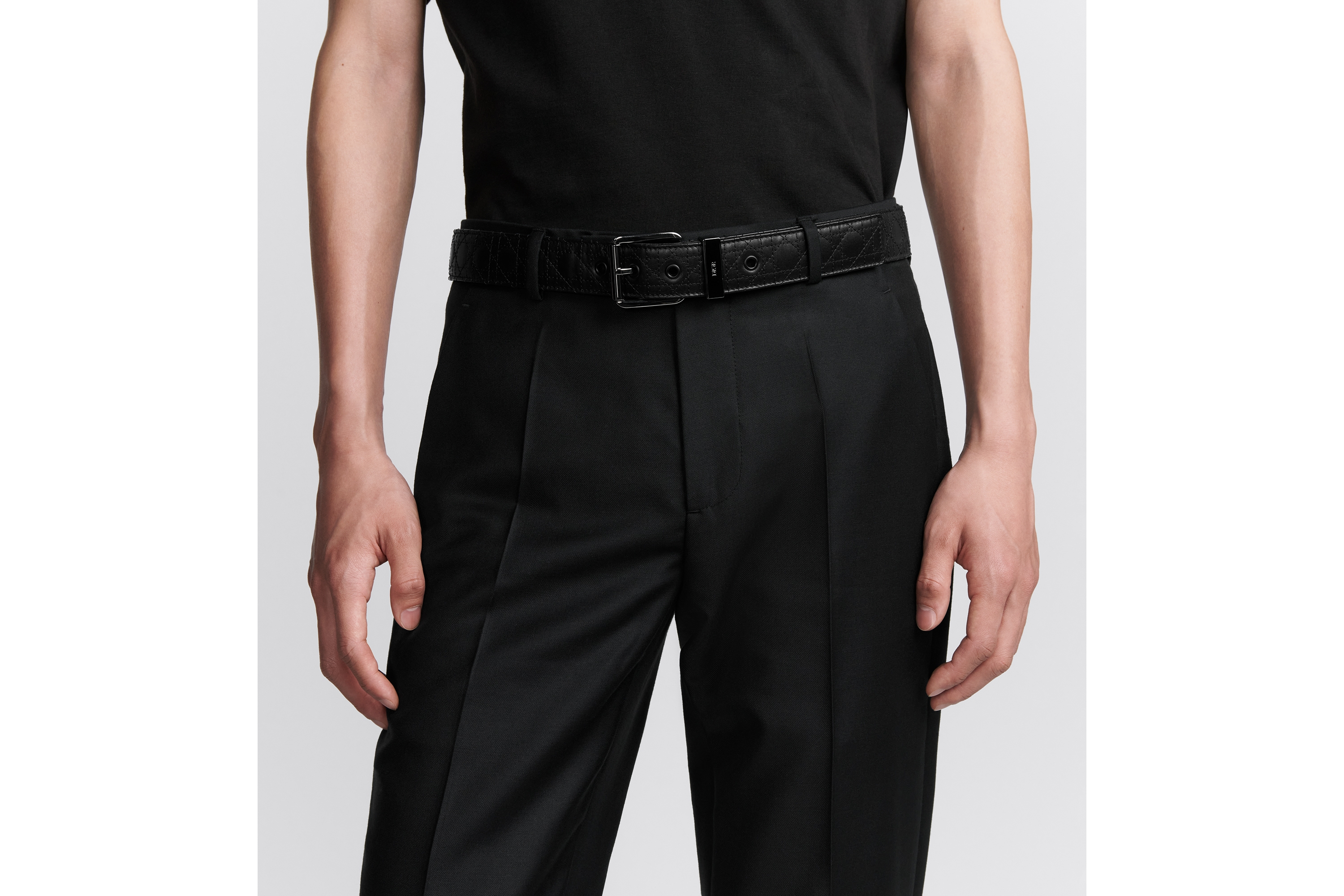 Look Ceinture Cuir Kumo Cannage noir, 35 mm E46