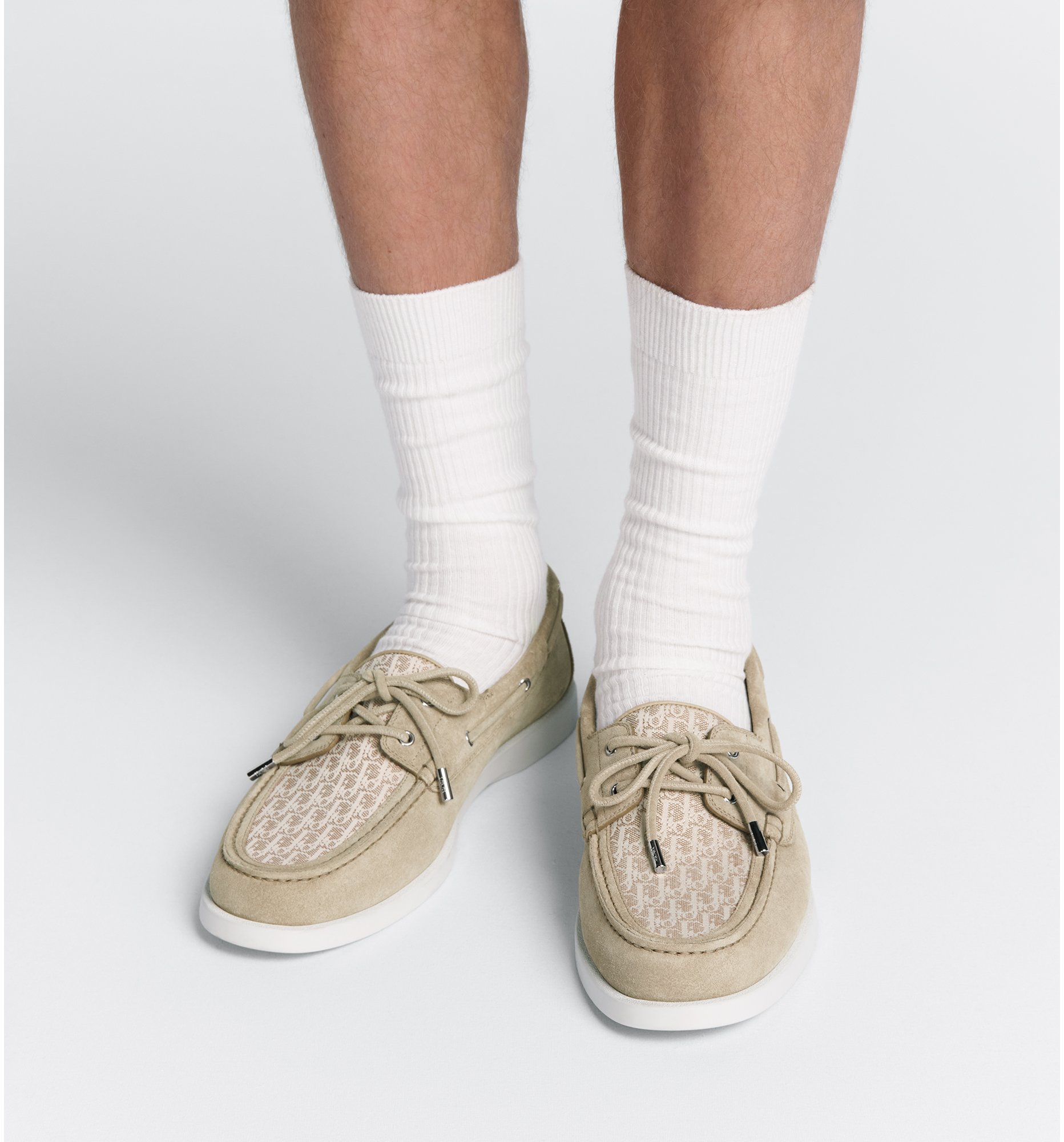 Dior Boat Shoe Beige Suede Men's - 3DE311ZHQ - US