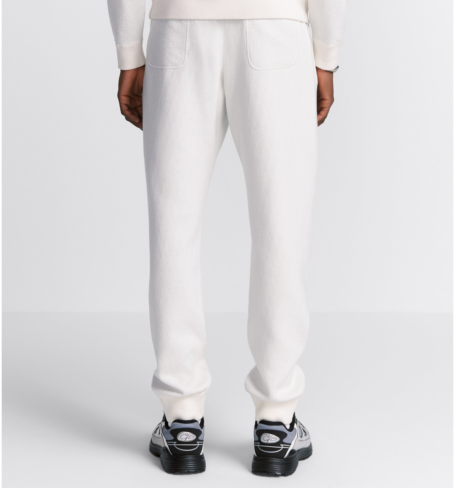 DIOR Track Pants White Cotton Knit And Cashmere Size XXXL Men
