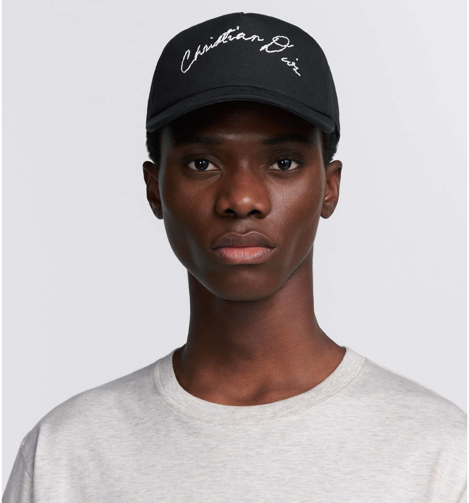 Baseball Cap with Handwritten Christian Dior Signature Black Cotton Canvas DIOR