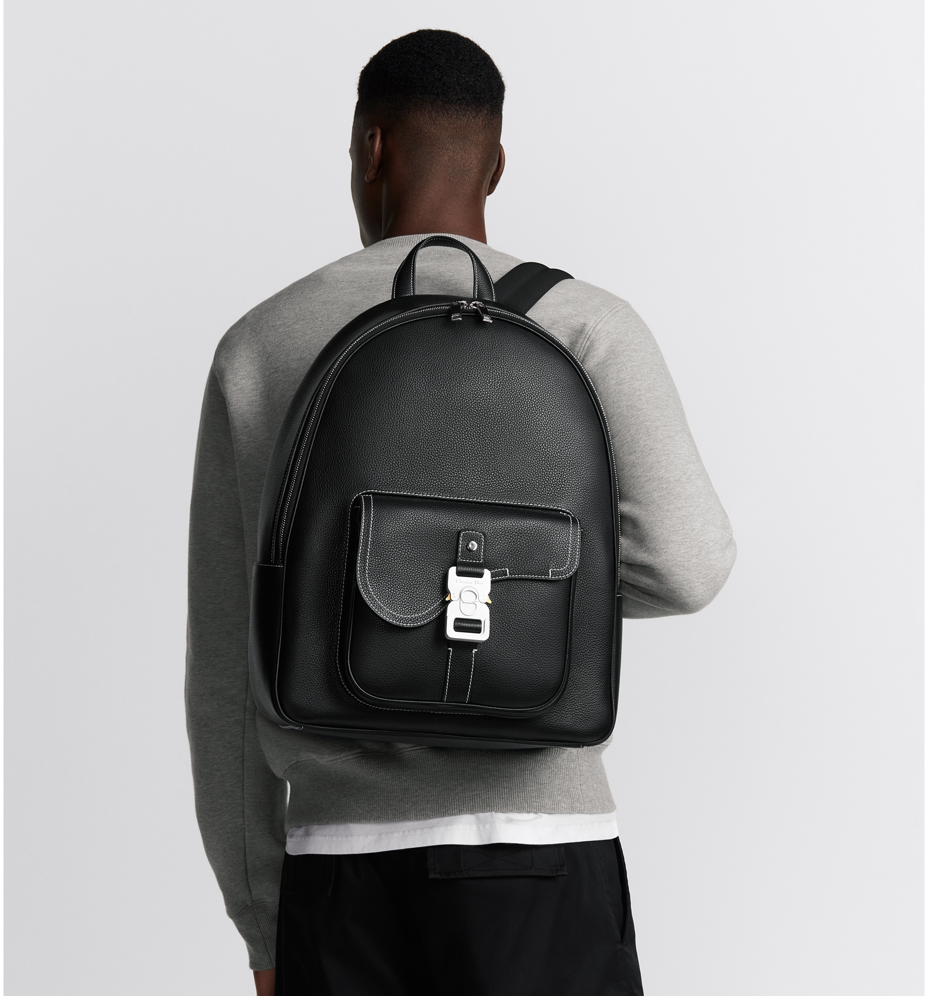 Dior black calfskin backpack outlet