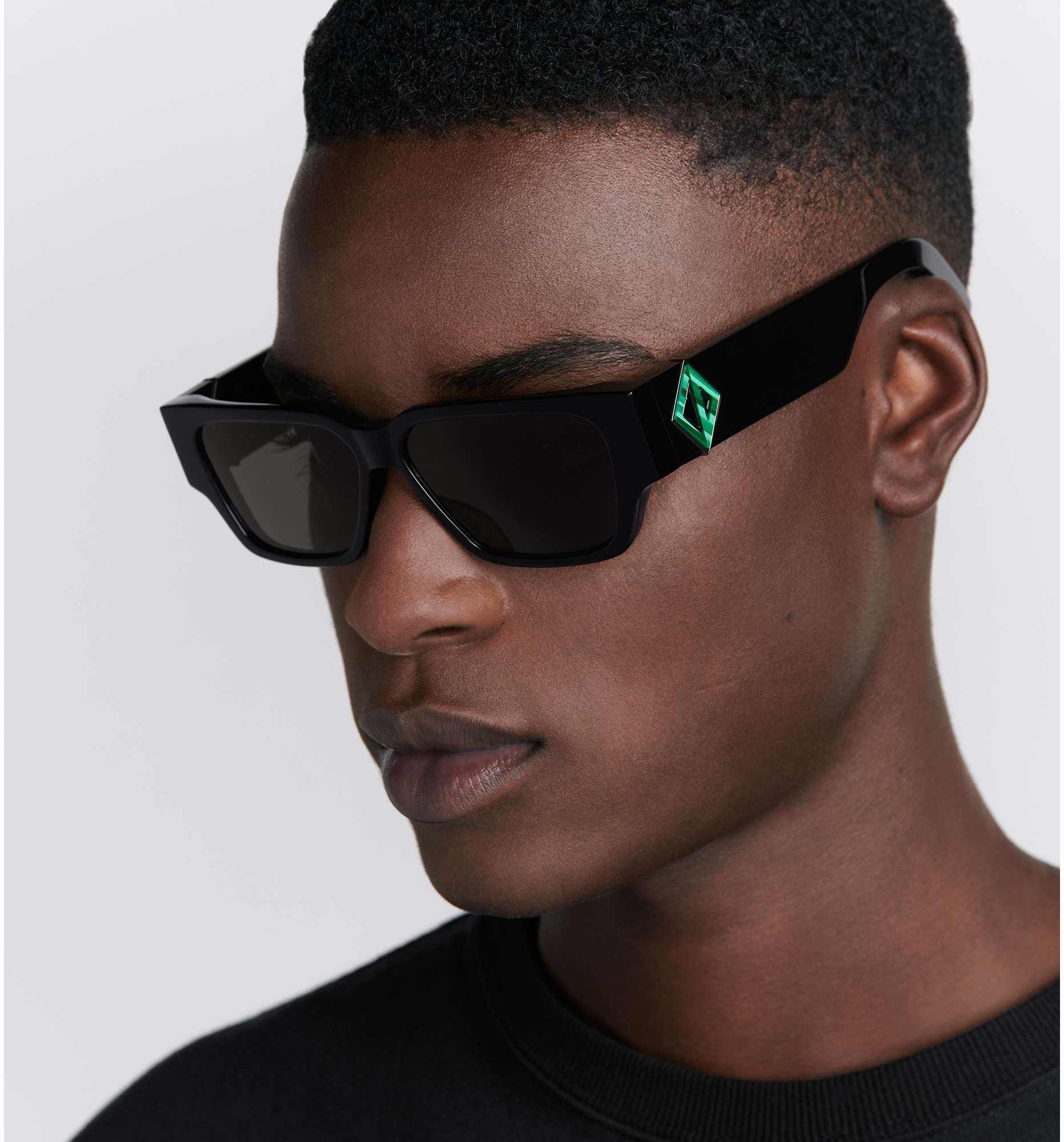 Occhiali da sole squadrati braided neri
