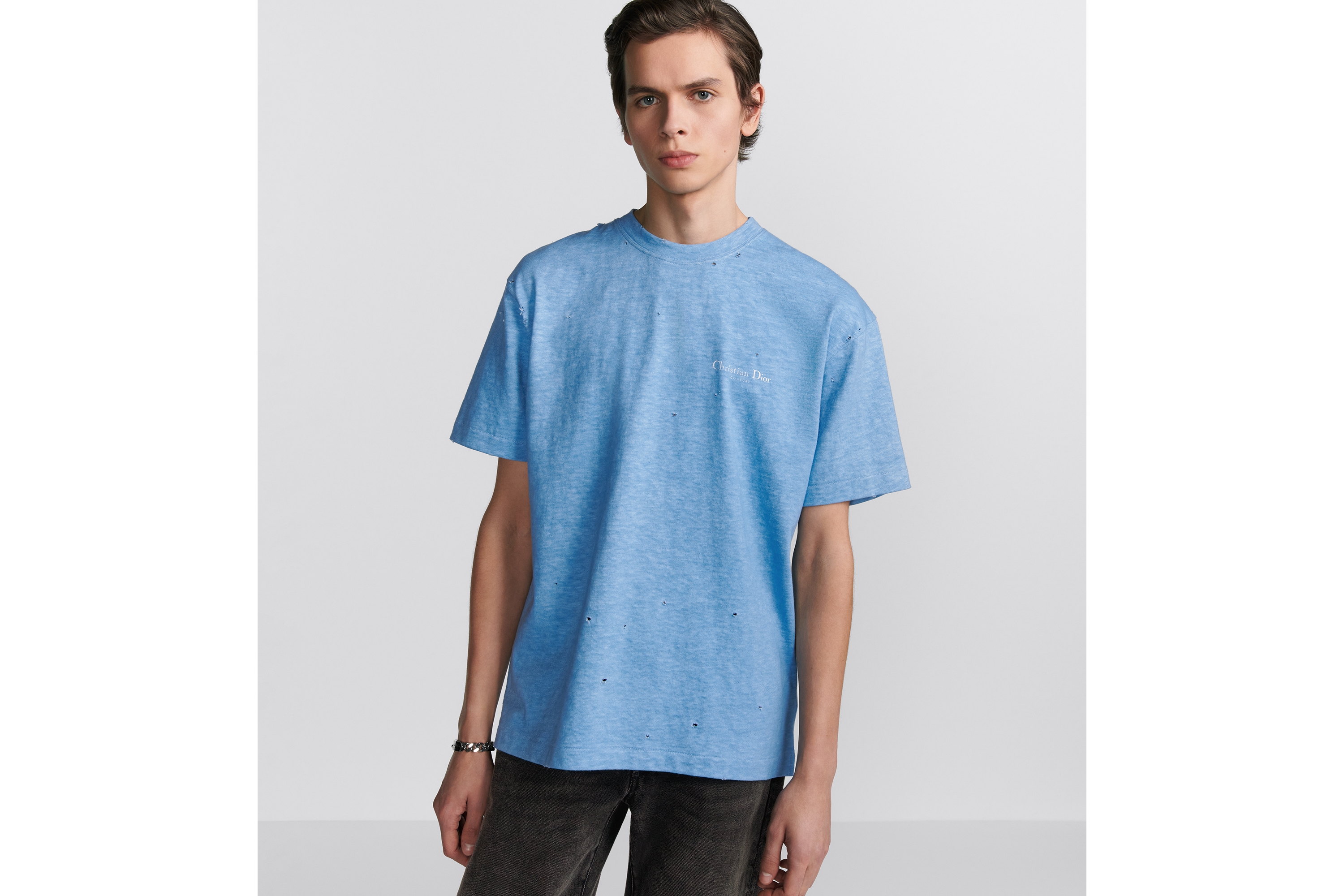 Christian Dior tシャツ Christian Dior Couture T-Shirt, Relaxed Fit Blue Distressed