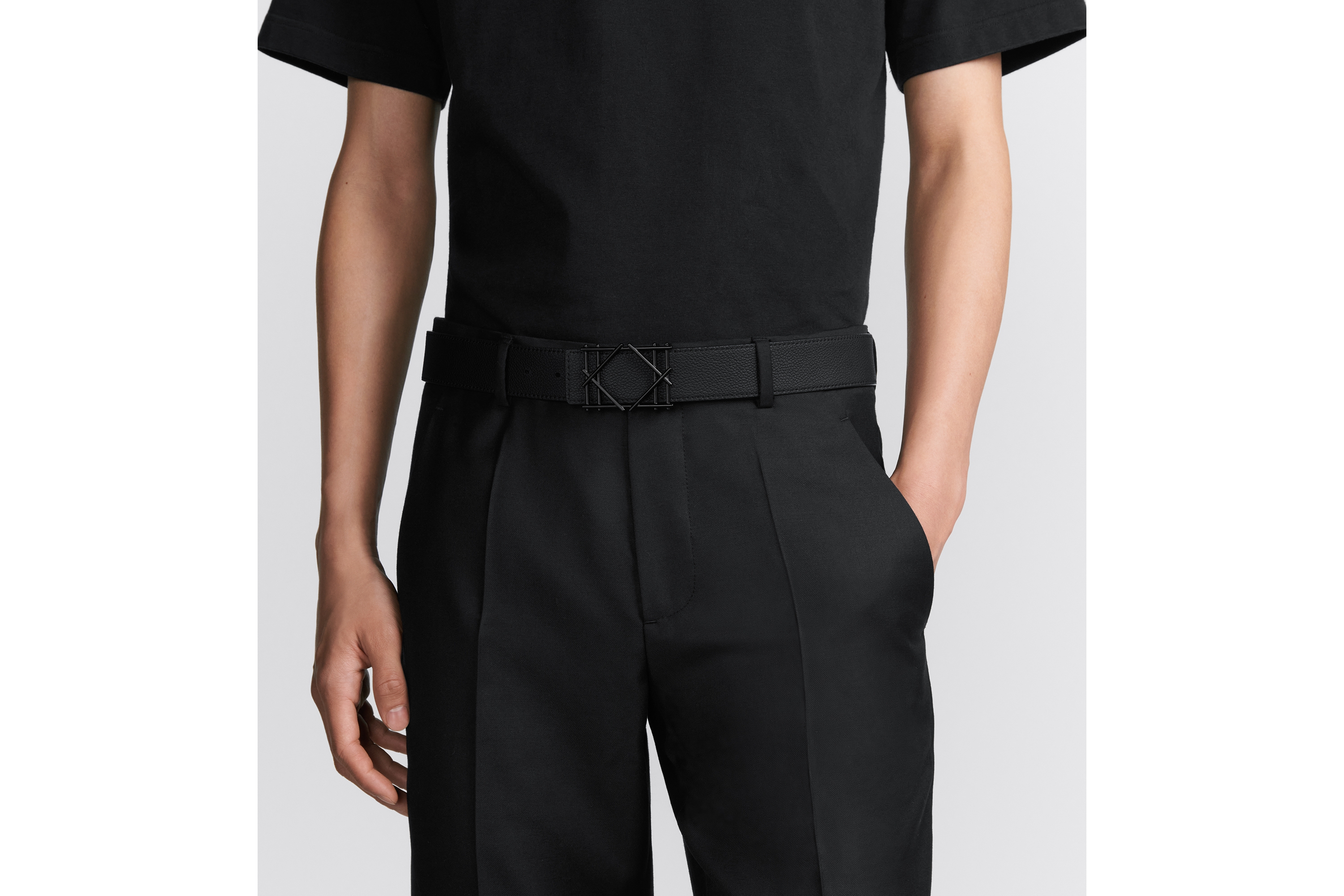 look_image_alt_prefix Cannage Gürtelschnalle Poliertes Metall in Schwarz, 35 mm E45