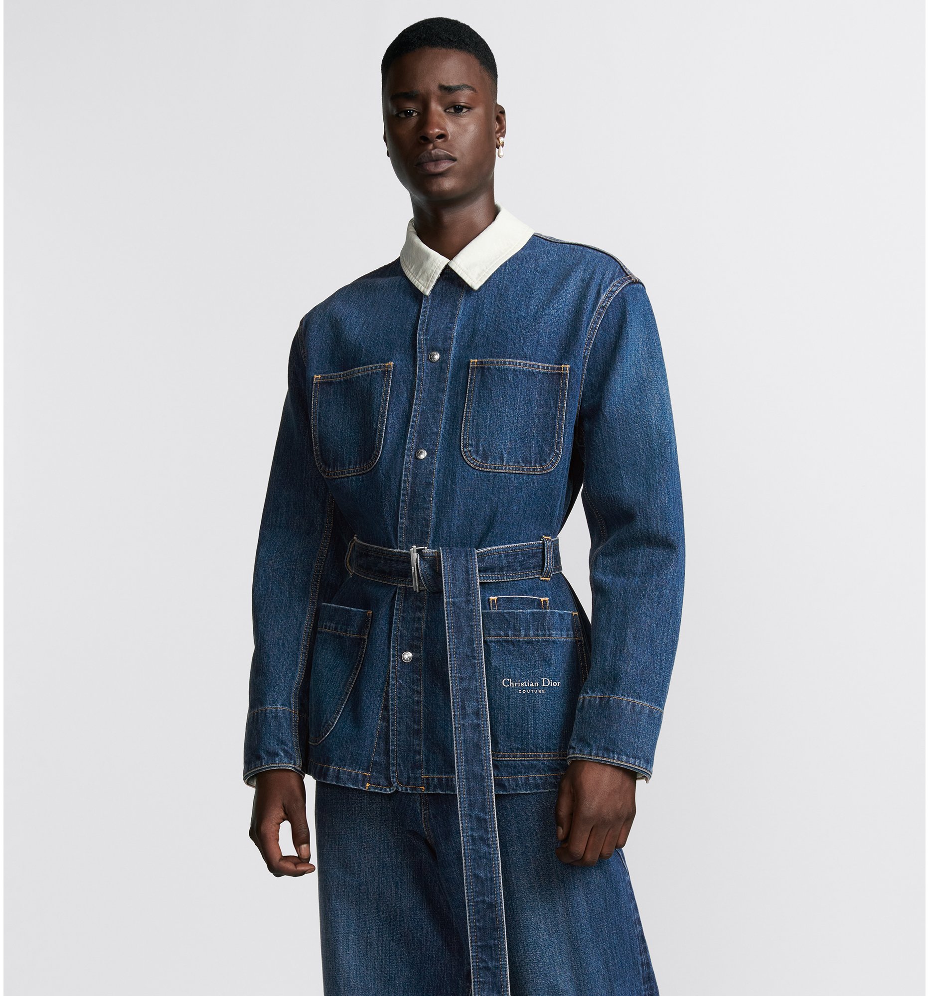Christian Dior Couture Safari Jacket Blue Cotton Denim | DIOR