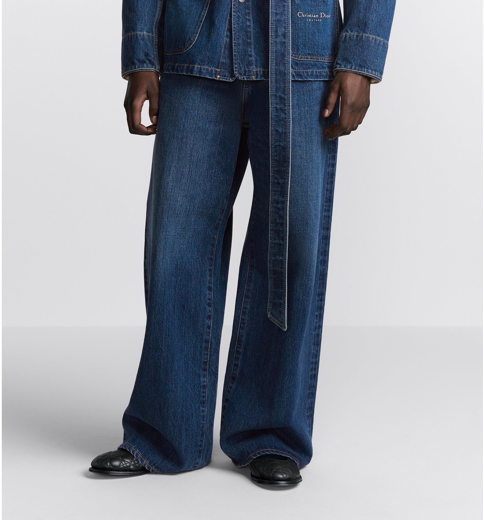 Christian Dior Couture Extra Wide Jeans Blue Cotton Denim DIOR