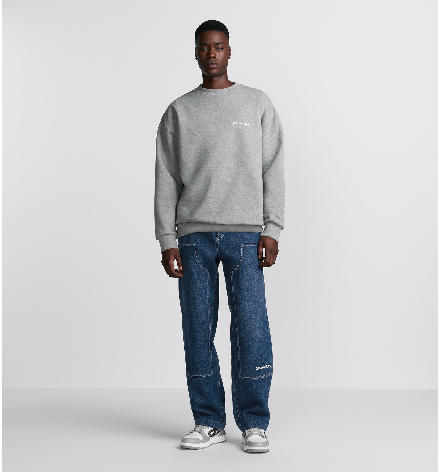 Dior patch oversized crewneck sweatshirt shop
