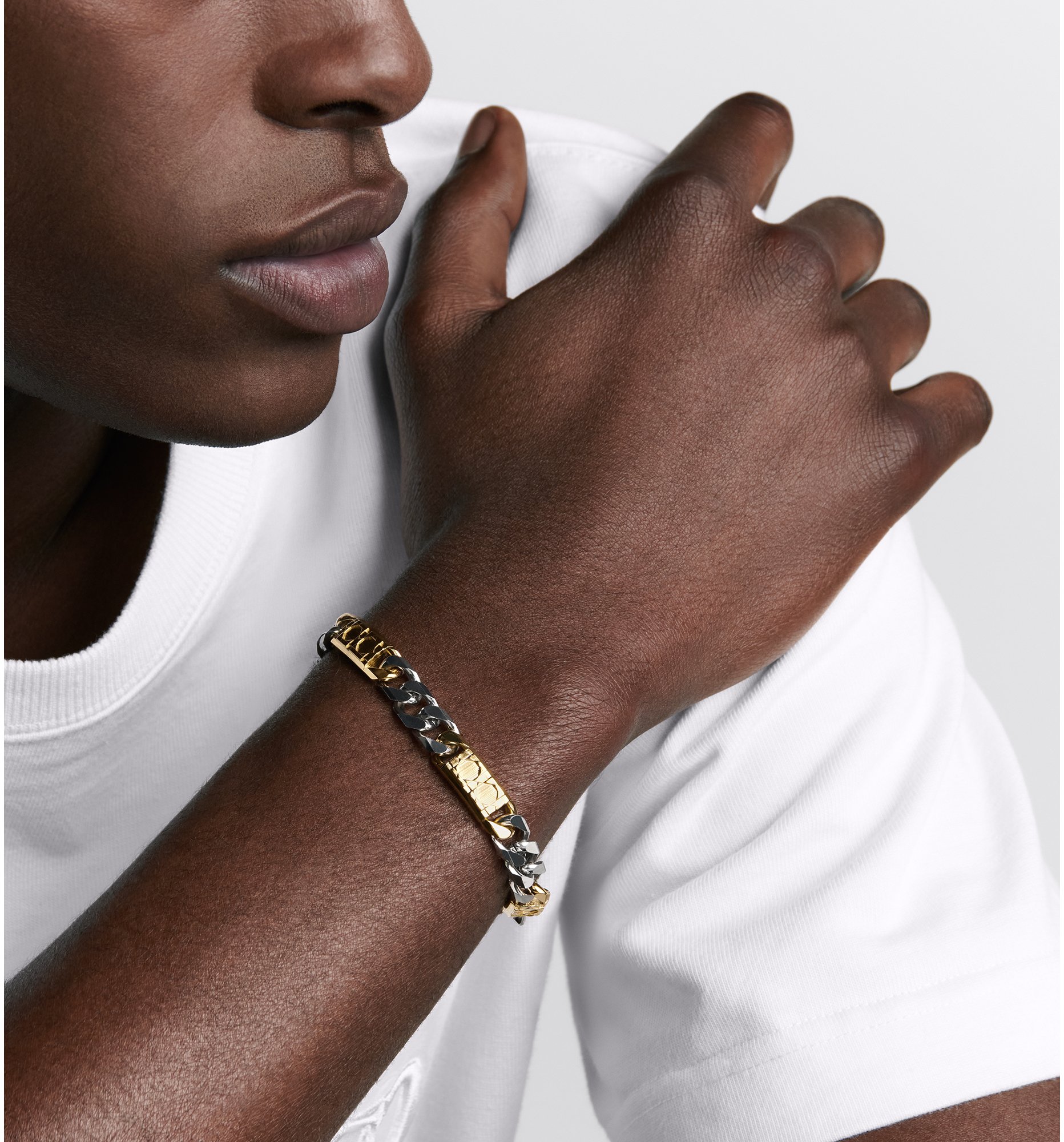 Gold chain link bracelet mens top