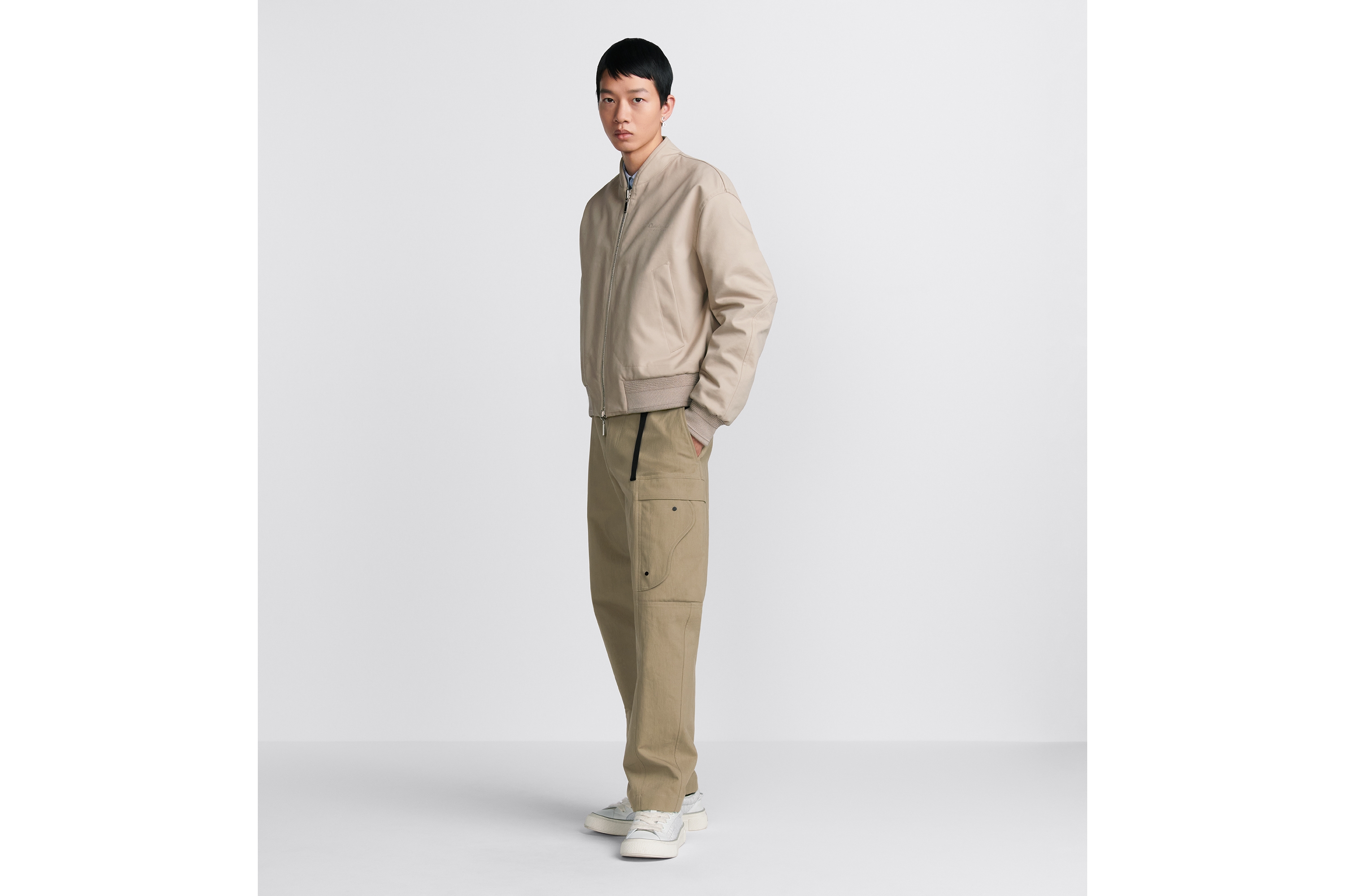 Look Cargo Pants Beige Blended Cotton E02
