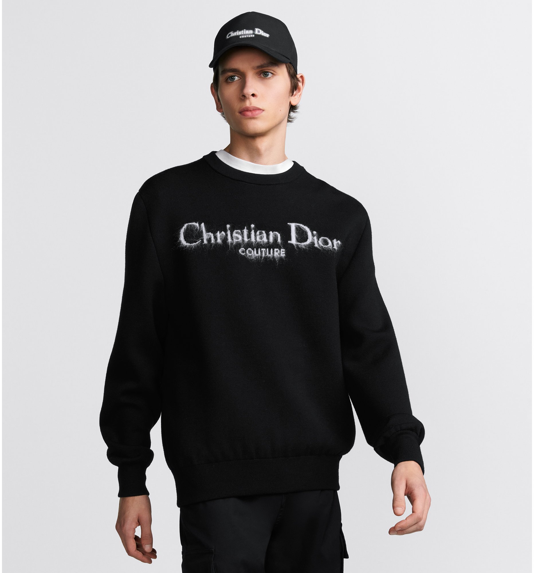 DIOR Christian Dior Couture Sweater Black Wool Blend Size L Men