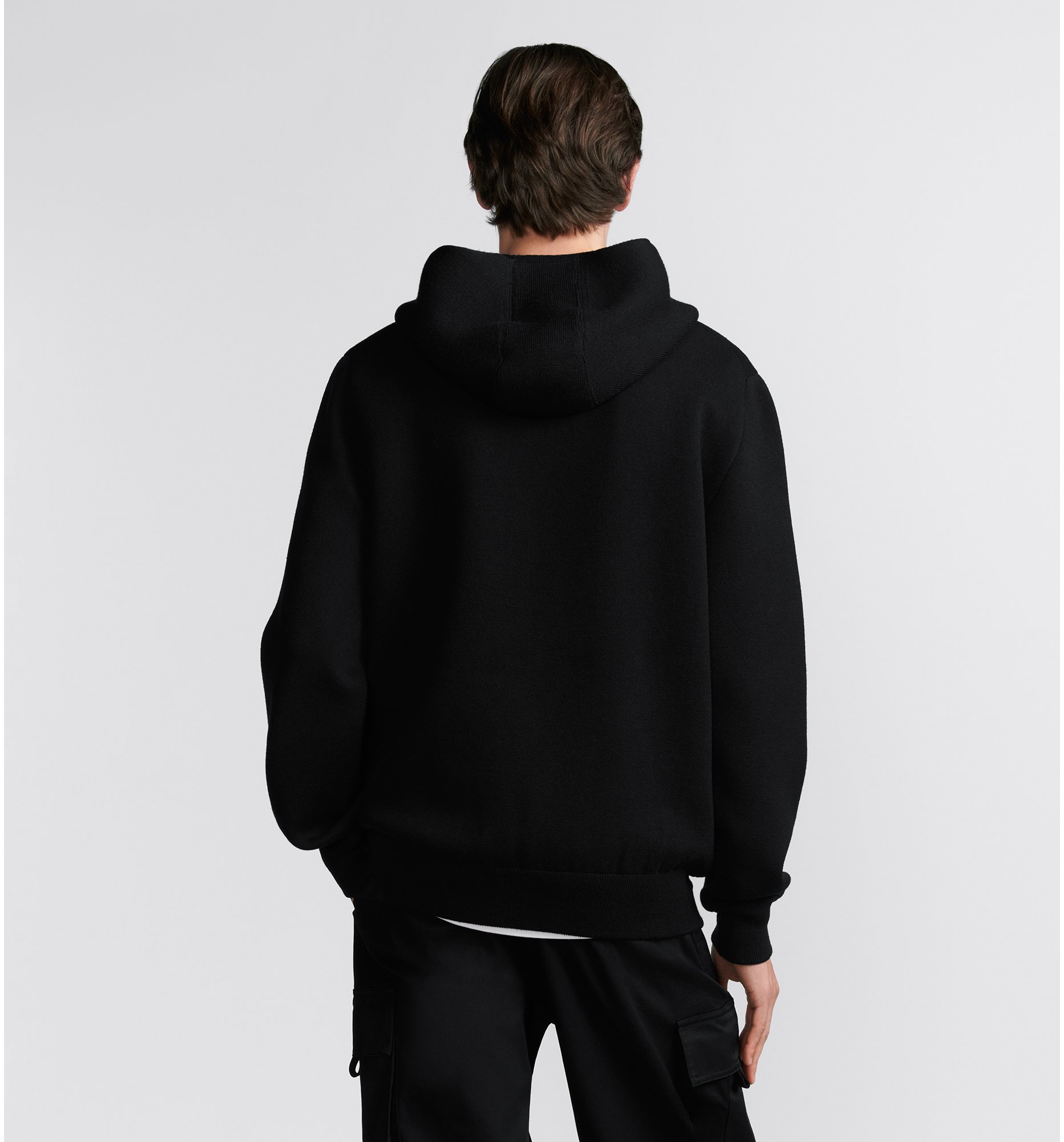 Christian Dior Couture Hooded Sweatshirt Black Wool Blend DIOR