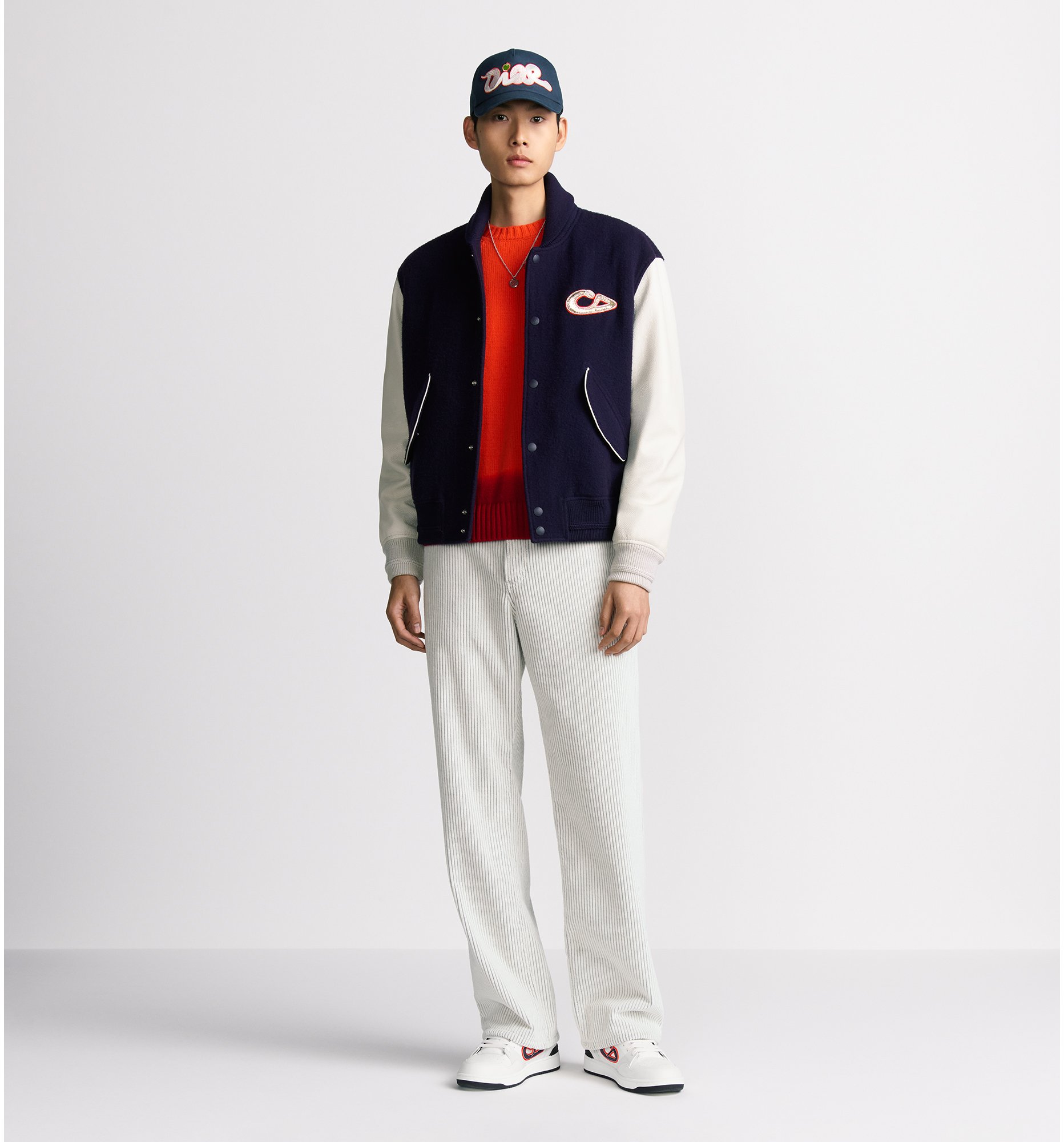 aria_look DIOR AND KAWS Varsity Jacket Profile view