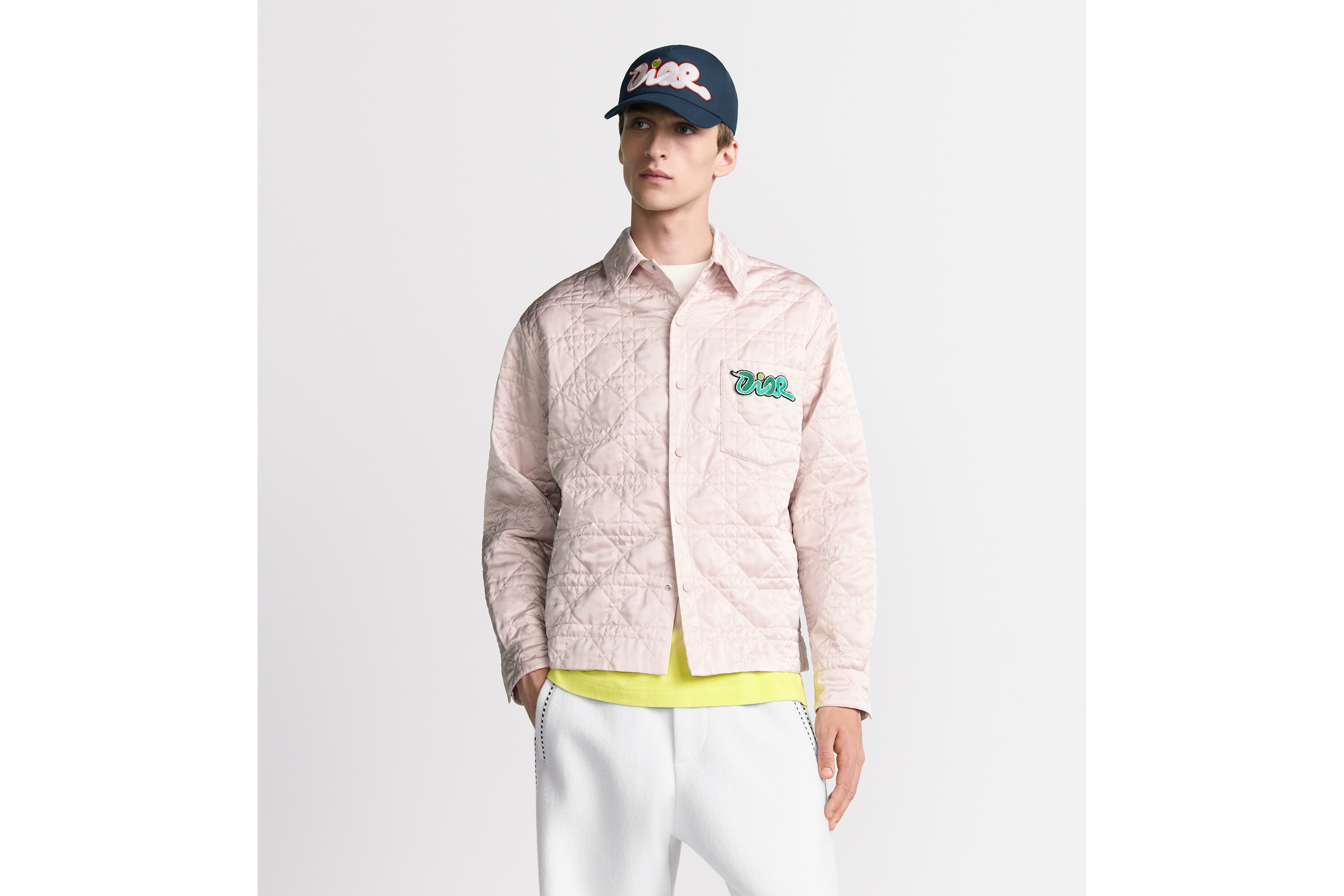 DIOR AND KAWS Overshirt Pink Technical Satin | DIOR