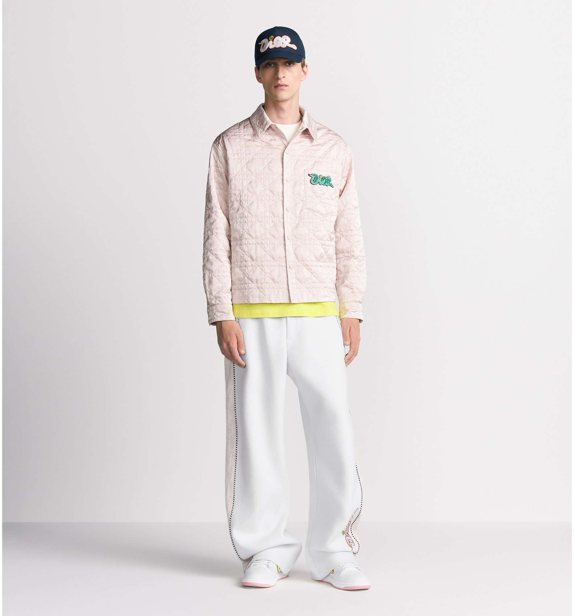 DIOR AND KAWS Overshirt Pink Technical Satin | DIOR