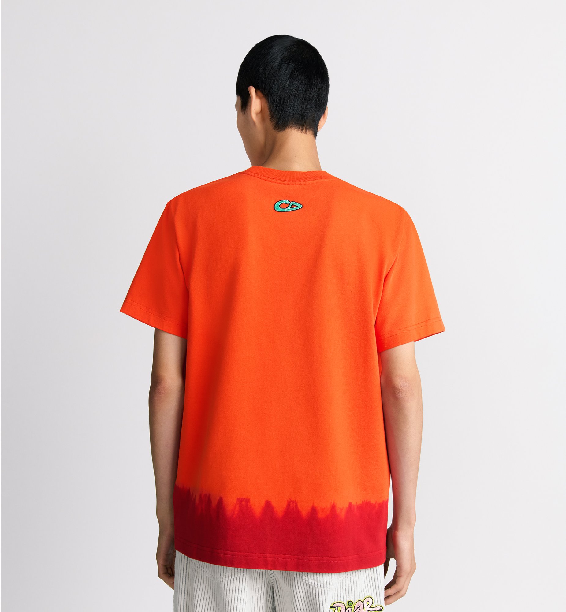 DIOR AND KAWS T-Shirt, Relaxed Fit Orange and Red Cotton DIOR AND KAWS T-Shirt, Relaxed Fit Orange and Red Cotton