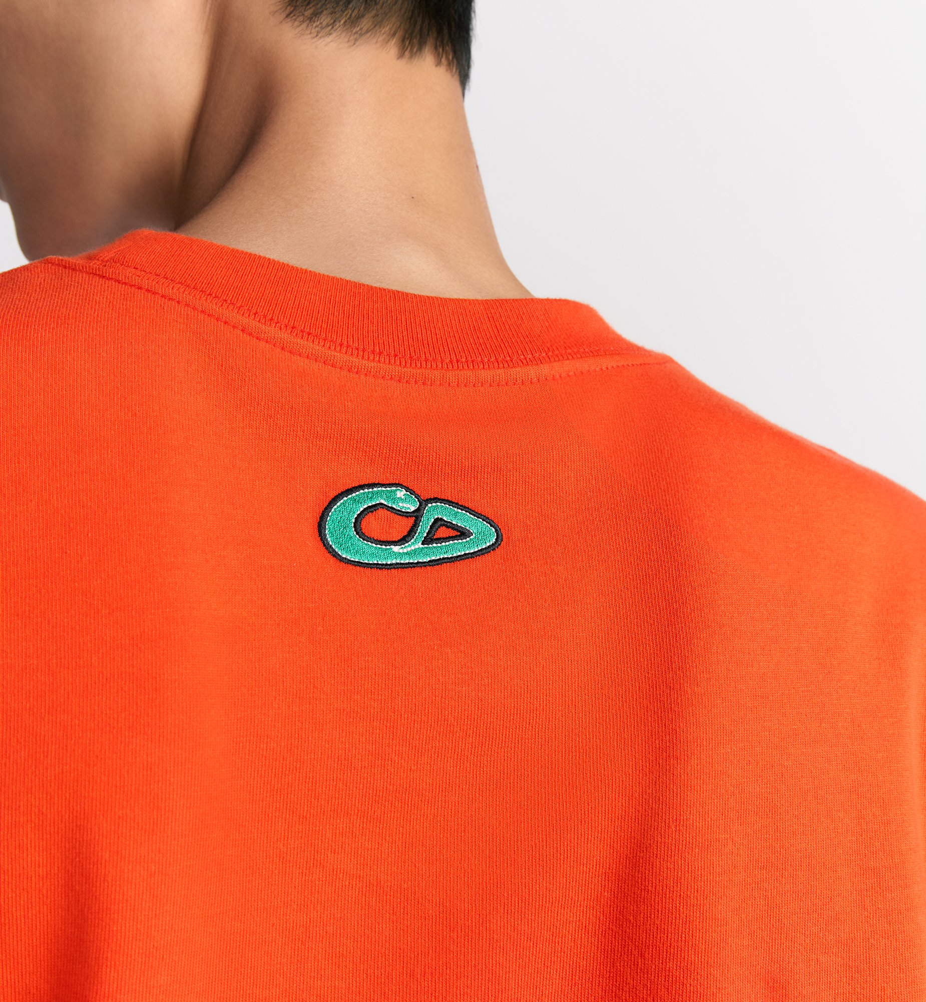 DIOR AND KAWS T-Shirt, Relaxed Fit Orange and Red Cotton DIOR AND KAWS T-Shirt, Relaxed Fit Orange and Red Cotton