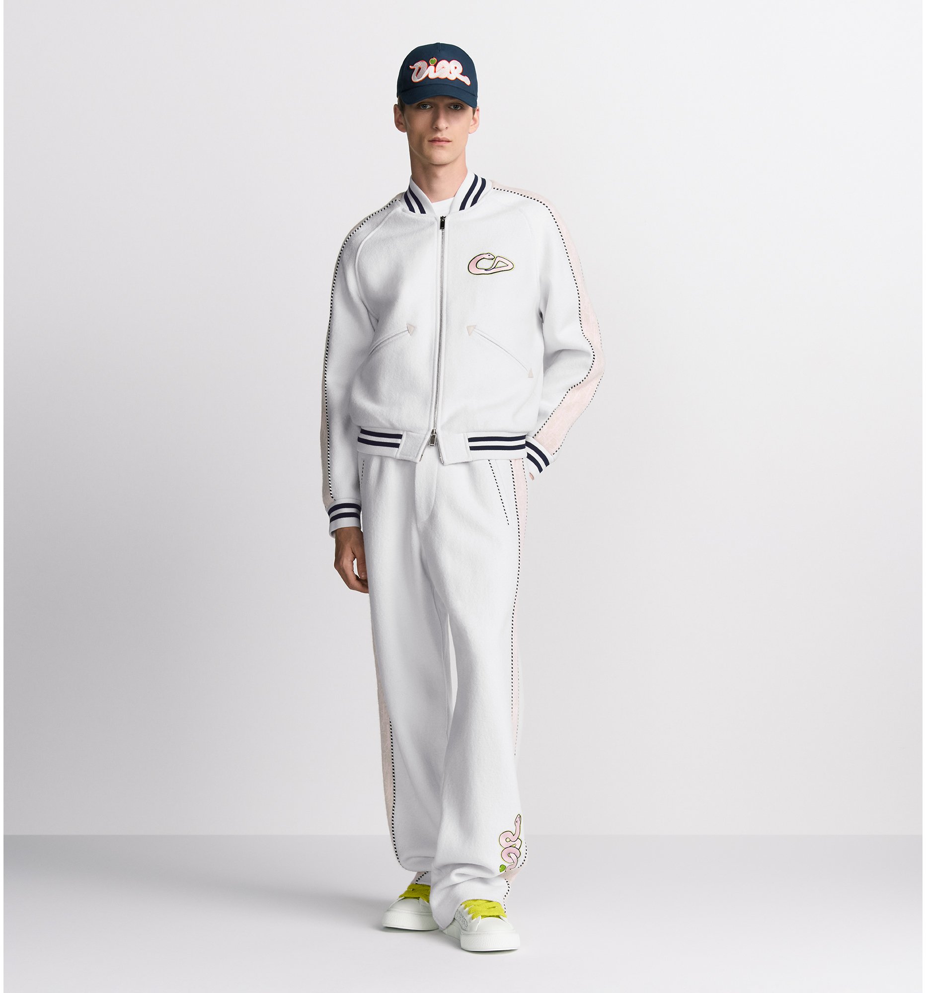 aria_look DIOR AND KAWS Varsity Jacket Profile view