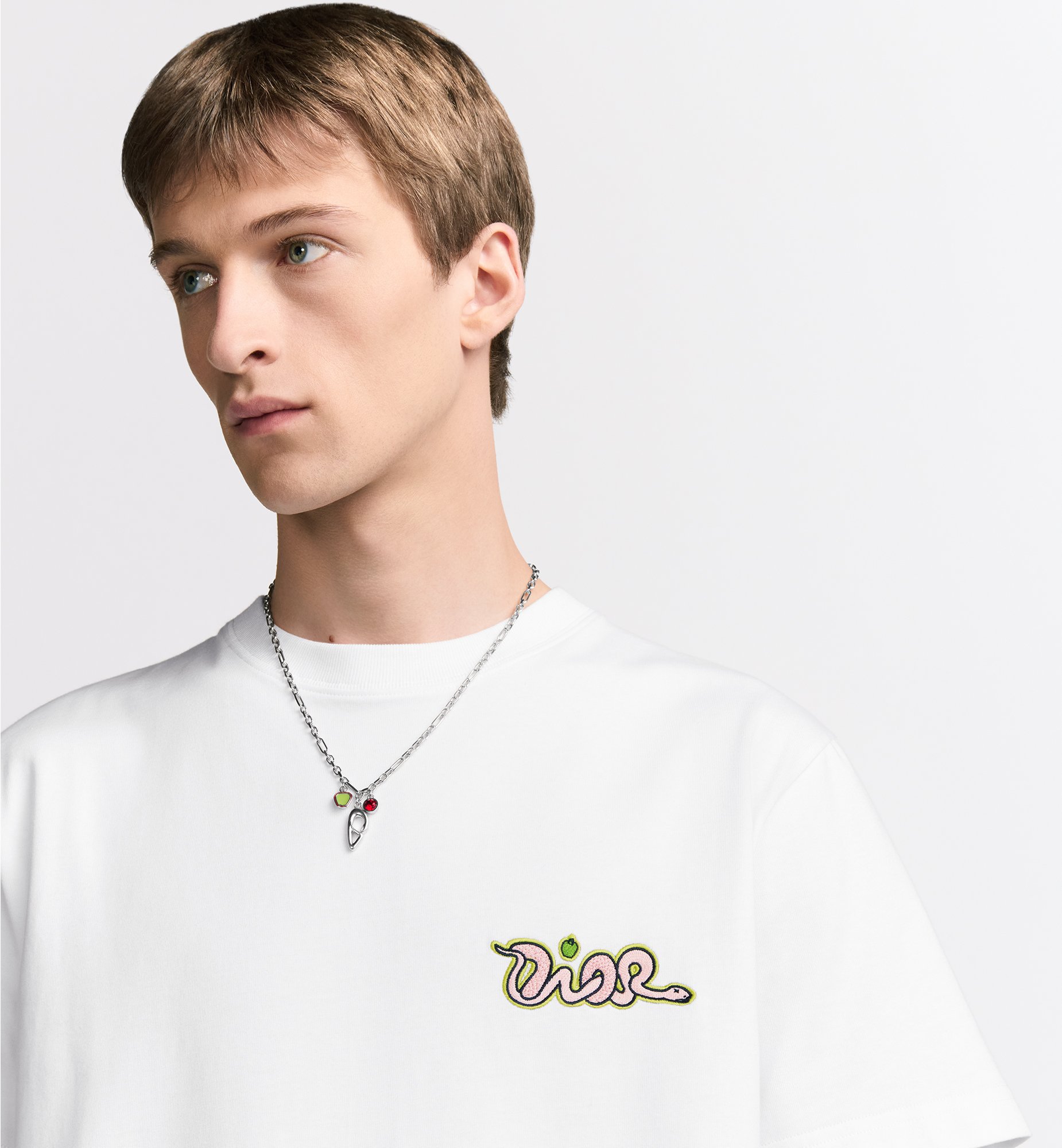 DIOR AND KAWS T-Shirt, Relaxed Fit White Cotton Jersey | DIOR DIOR AND KAWS T-Shirt, Relaxed Fit White Cotton Jersey | DIOR