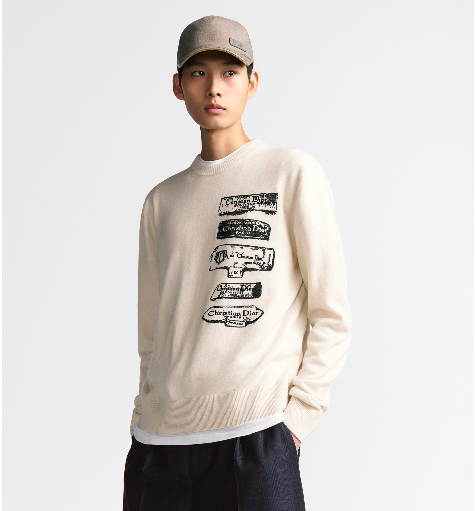 Christian dior white sweater outlet