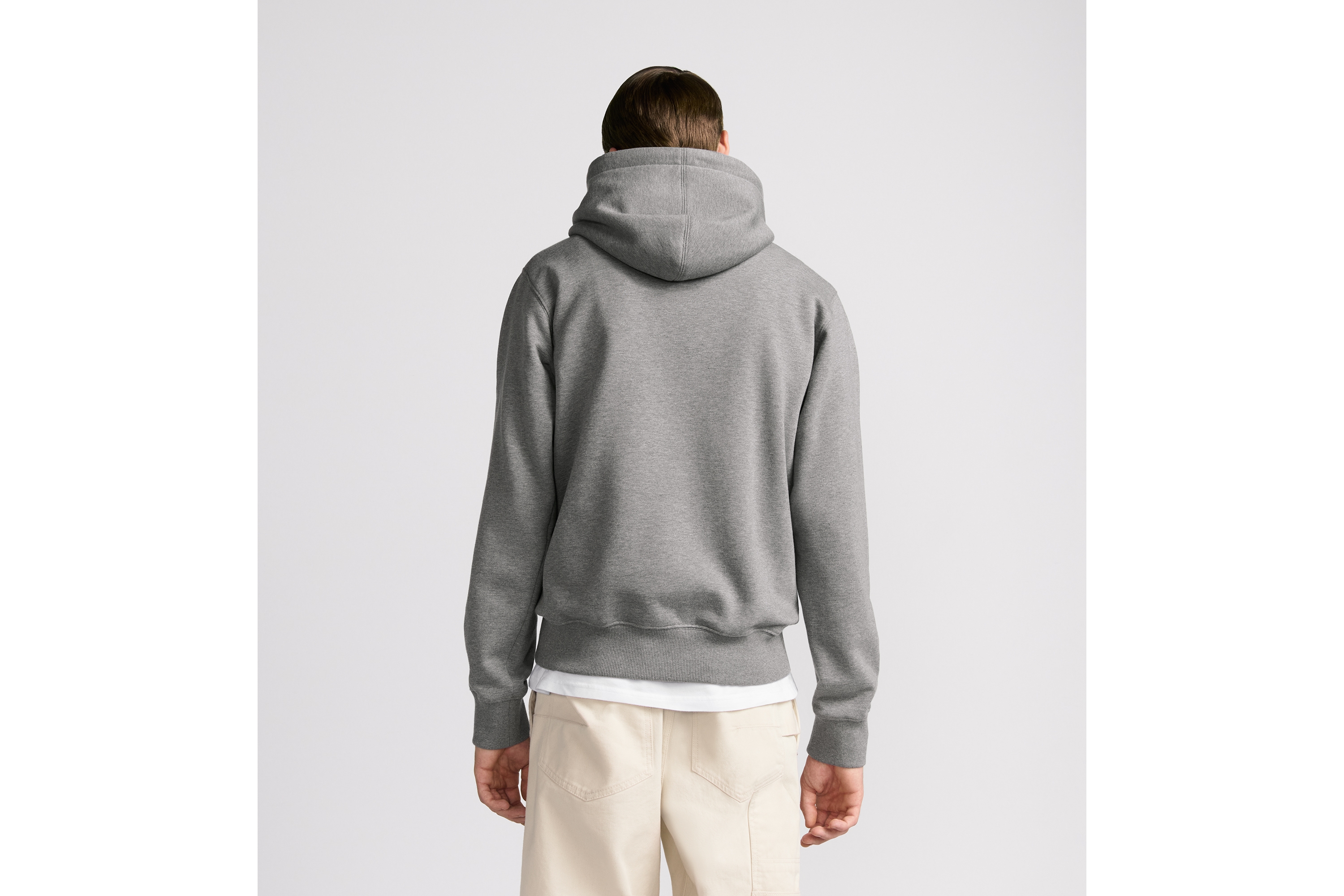 look_image_alt_prefix Trui met capuchon en CD Icon-kenmerk Grijze katoenfleece E09
