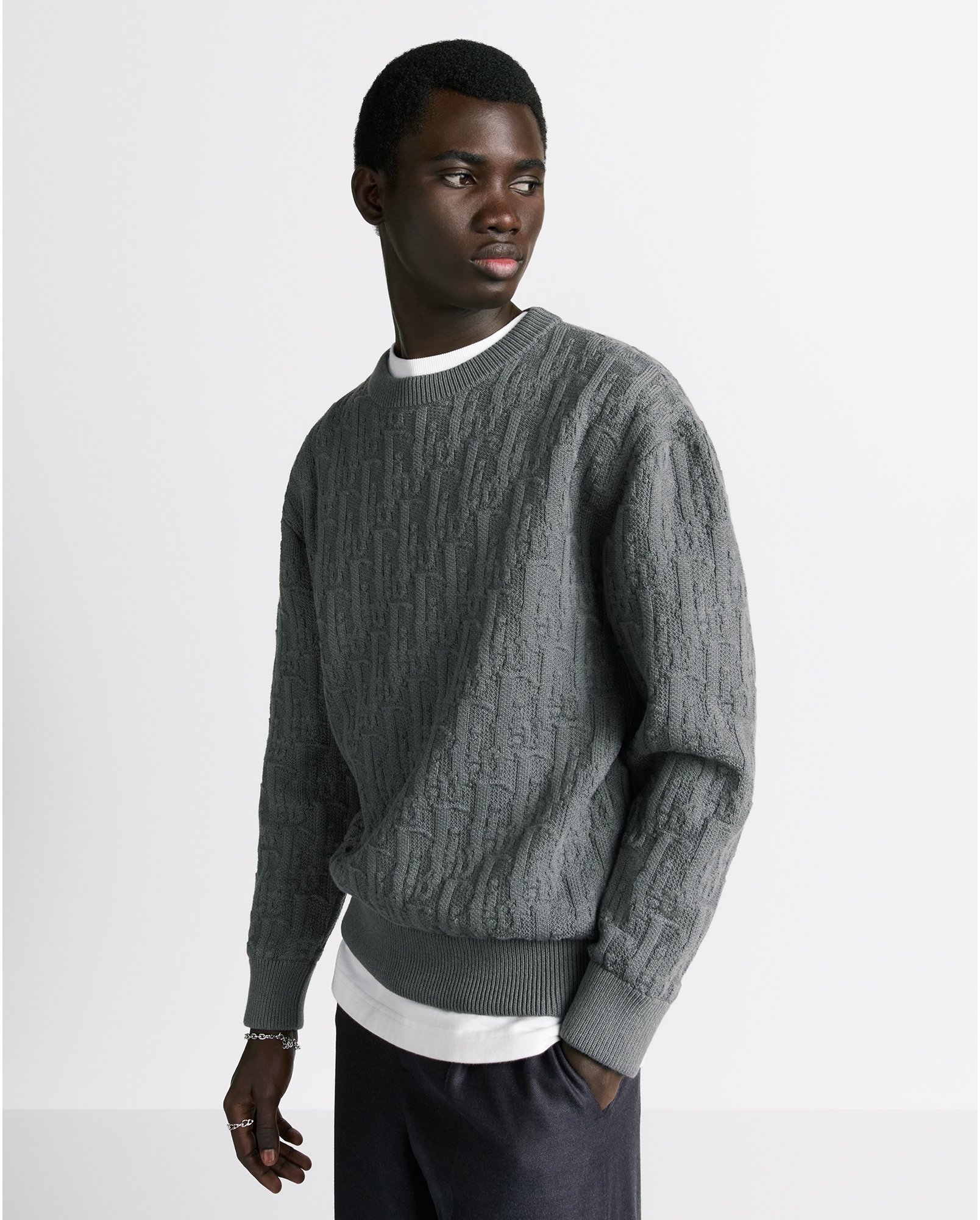 DIOR | セーター ディオール オブリーク コットンブレンド ジャカード